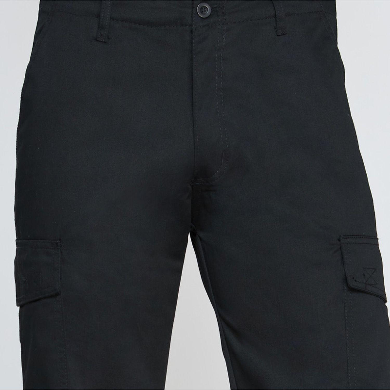 Pantalón Cargo Gabardina T/C Hombre Negro-4