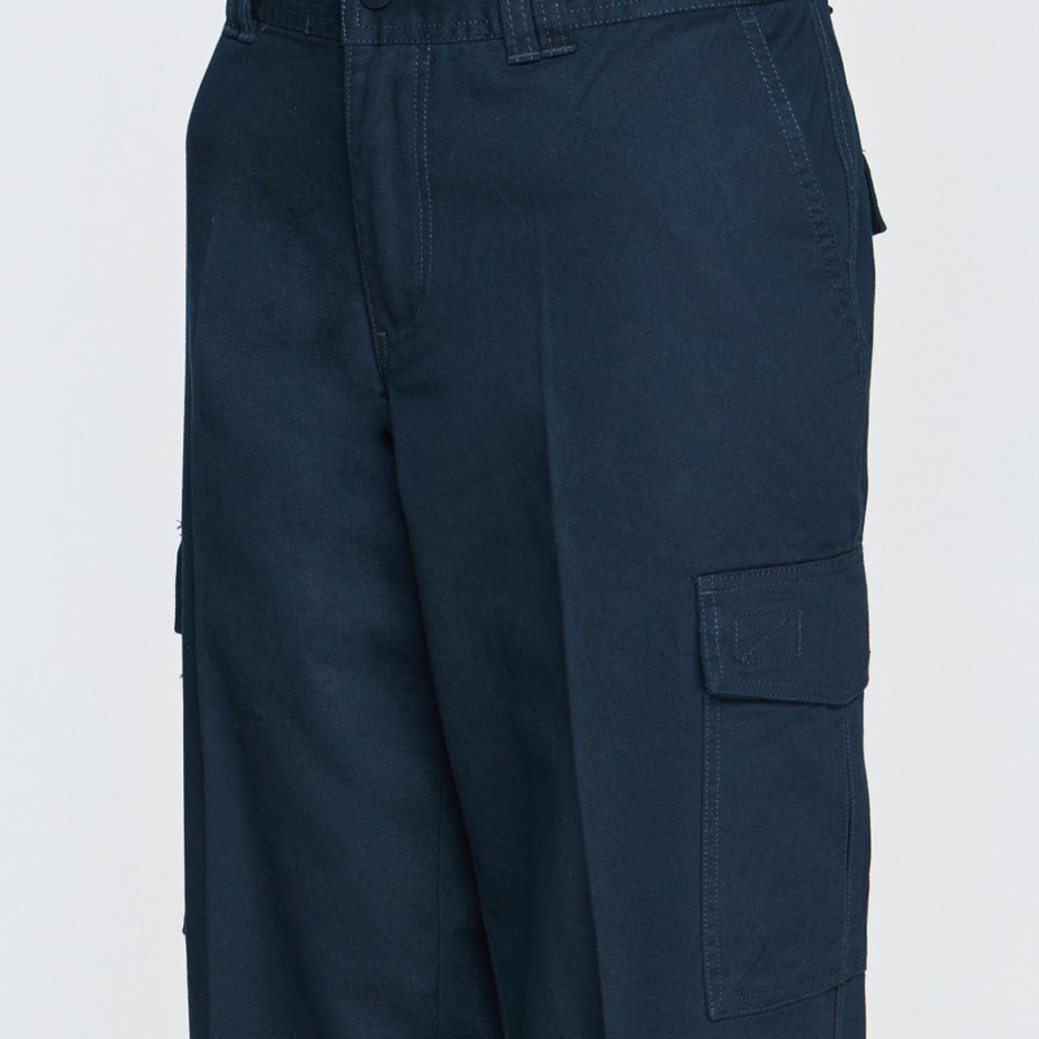 Pantalón Cargo Gabardina Mujer Azul marino-4