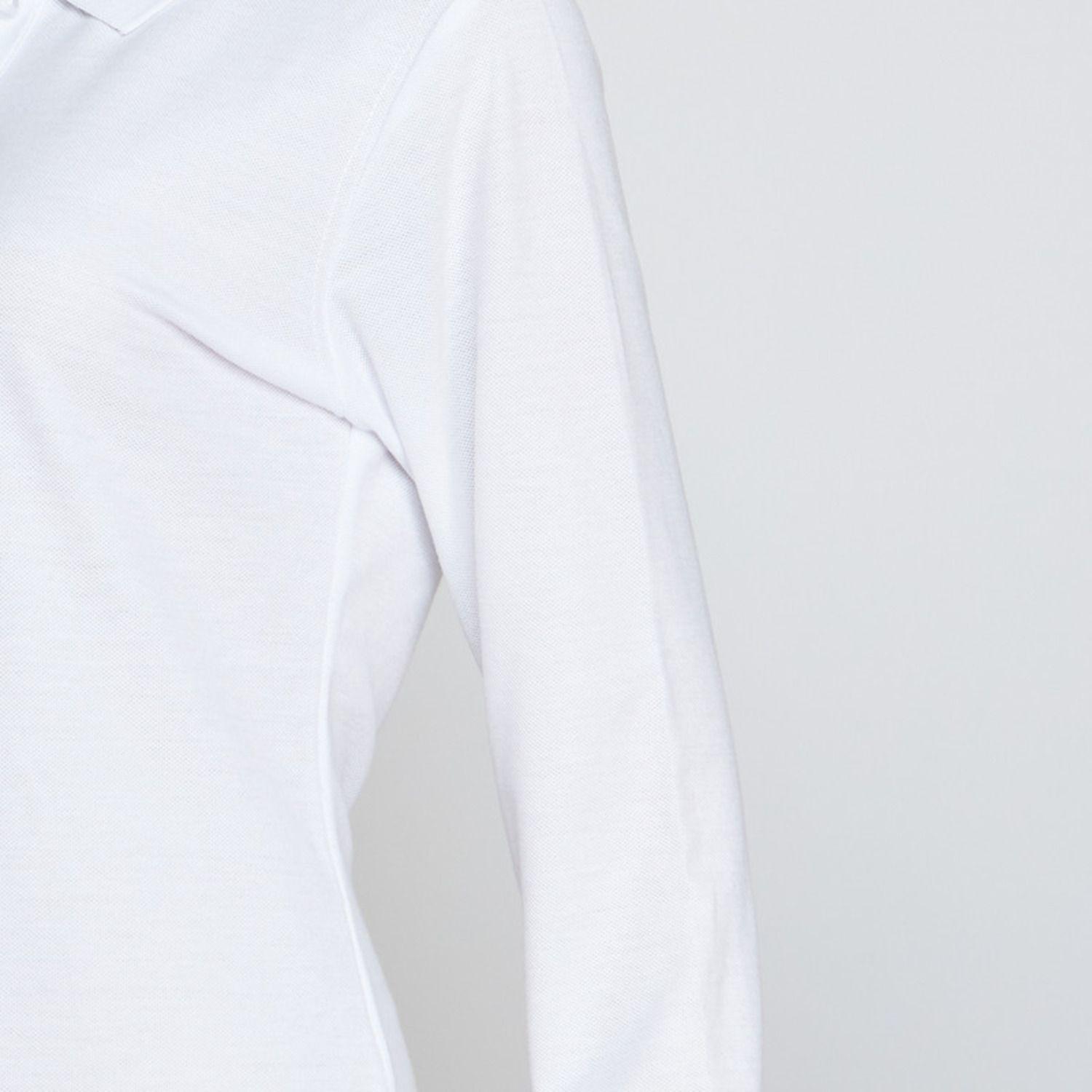 Polera Pique Tc Ml Mujer Blanco-4