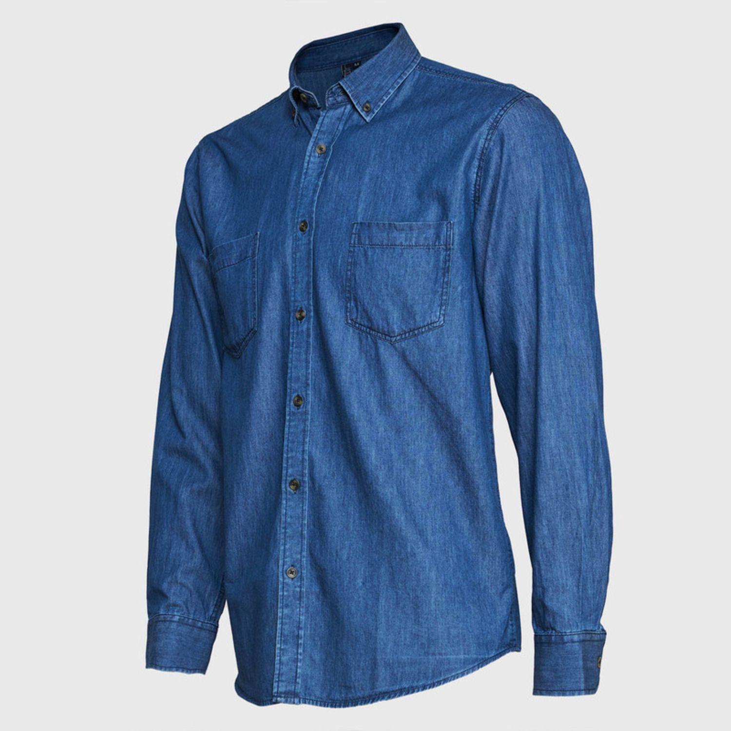 Camisa Denim 2 Bolsillos Azul-2