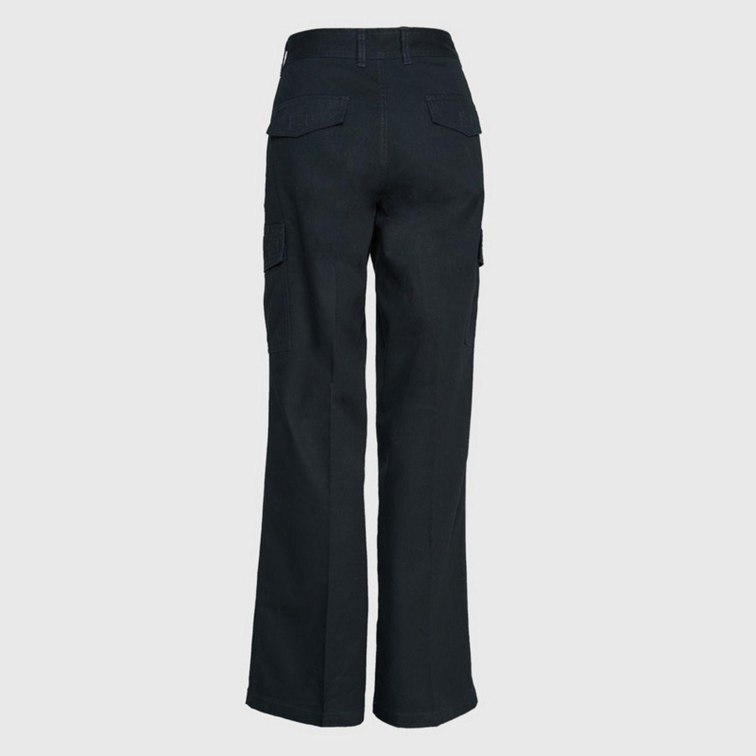 Pantalón Cargo Gabardina Mujer Negro-2