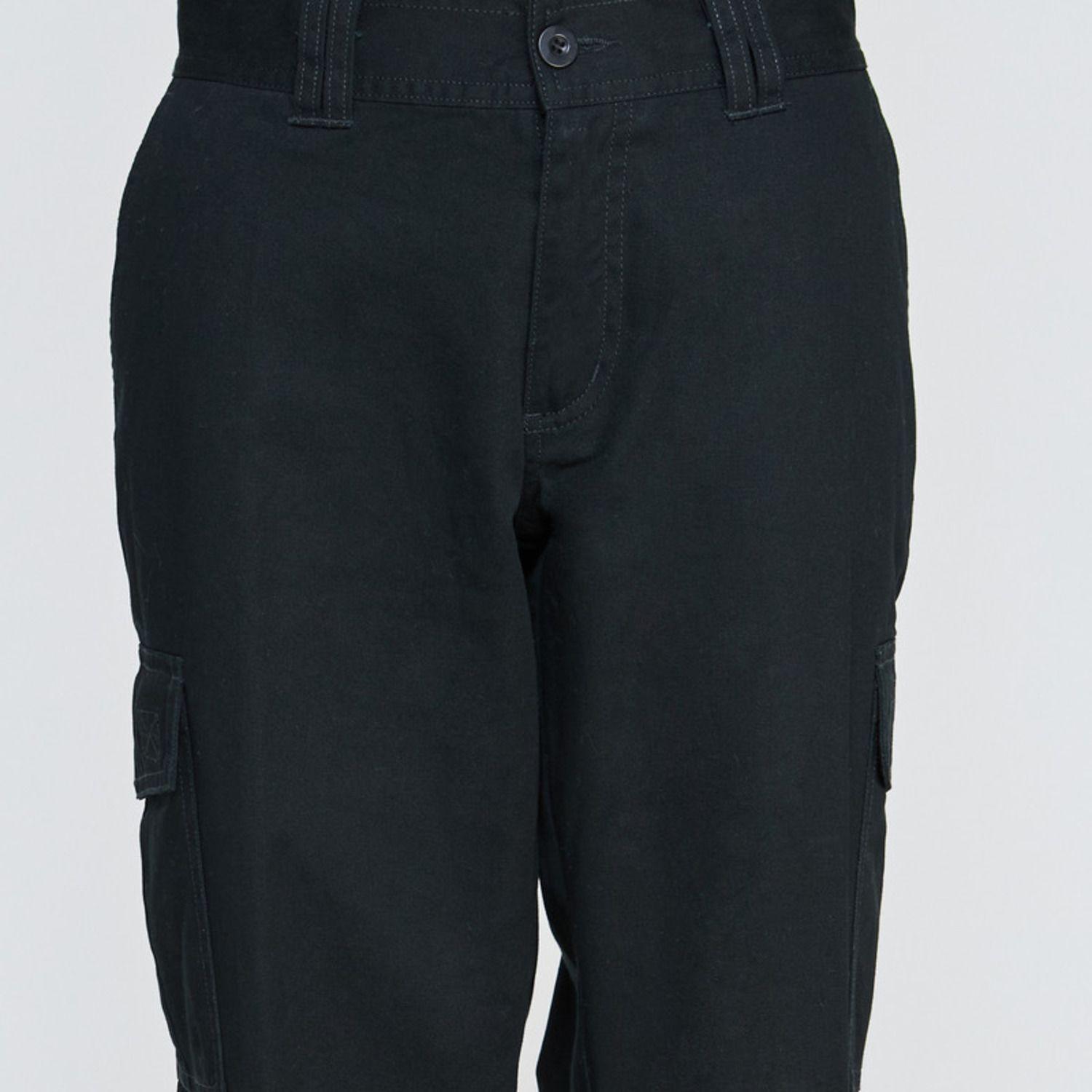 Pantalón Cargo Gabardina Mujer Negro-3