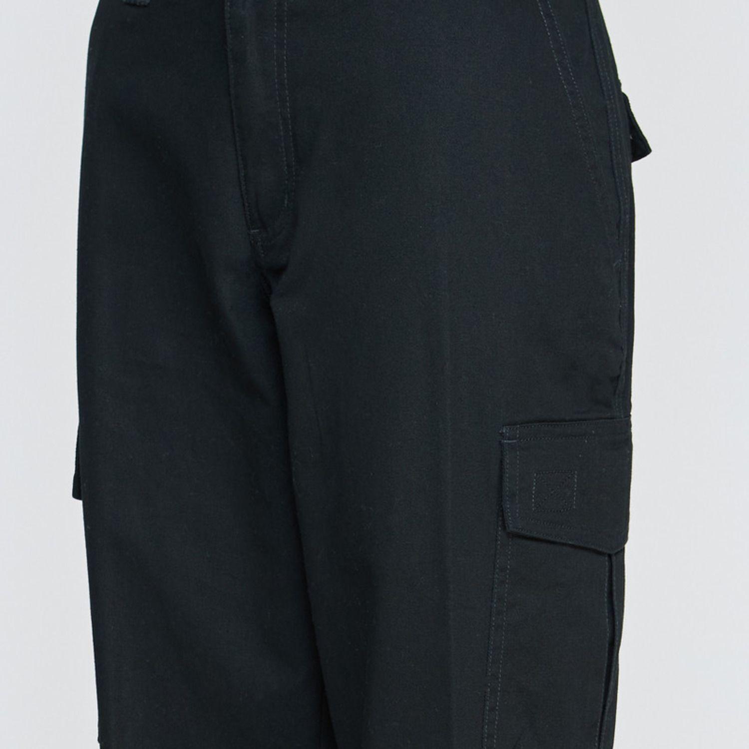 Pantalón Cargo Gabardina Mujer Negro-4
