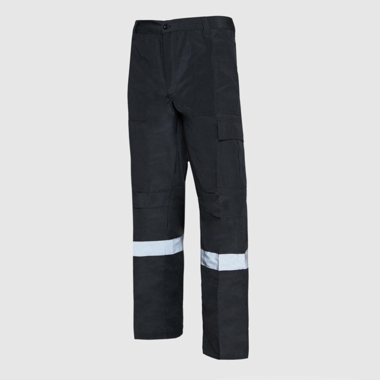 Pantalón Cargo Poplin Reflectante Cintura Elastica Negro-2