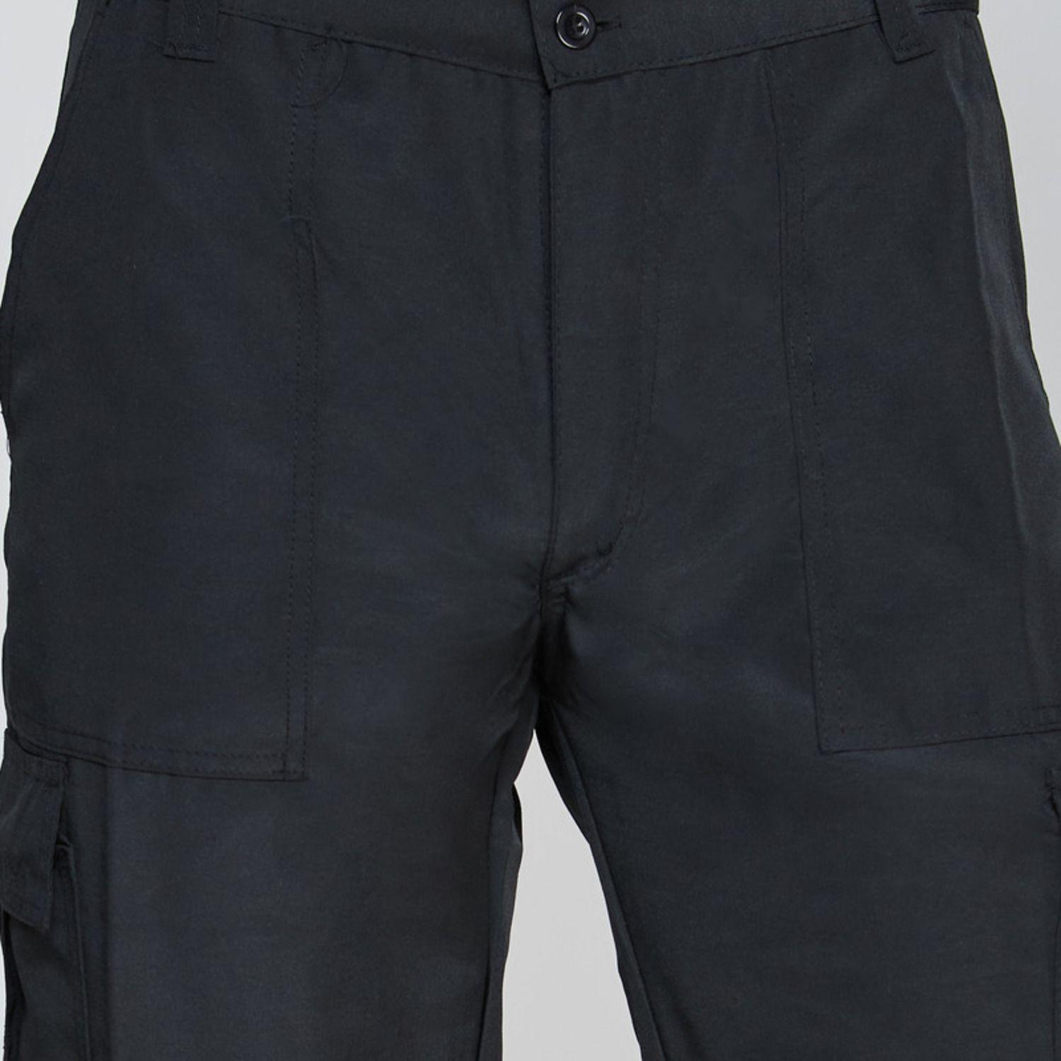 Pantalón Cargo Poplin Reflectante Cintura Elastica Negro-4