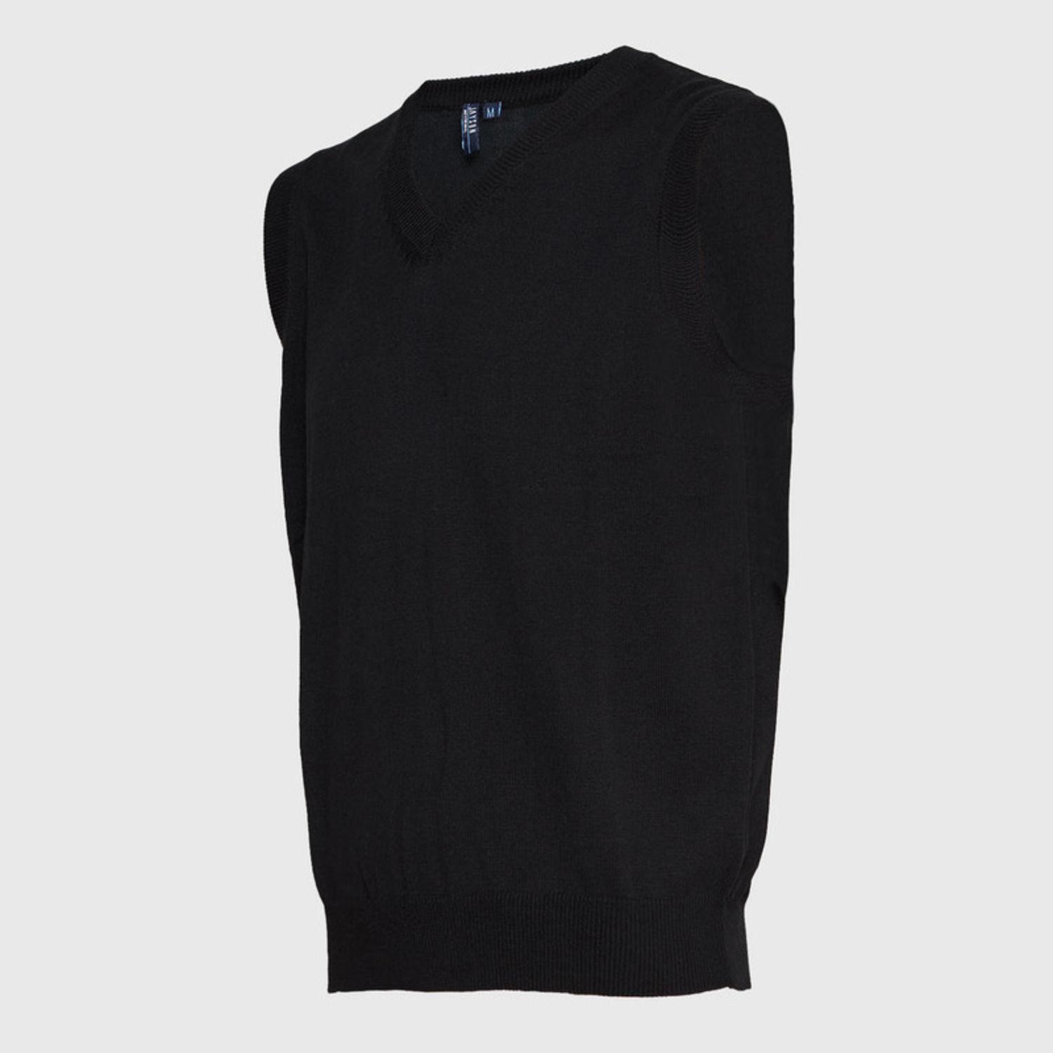 Sweater Cuello V Unisex S/M Negro-2
