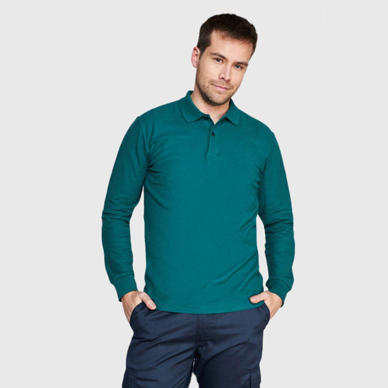 Polera Pique Hombre 80/20 M/L Verde musgo-0