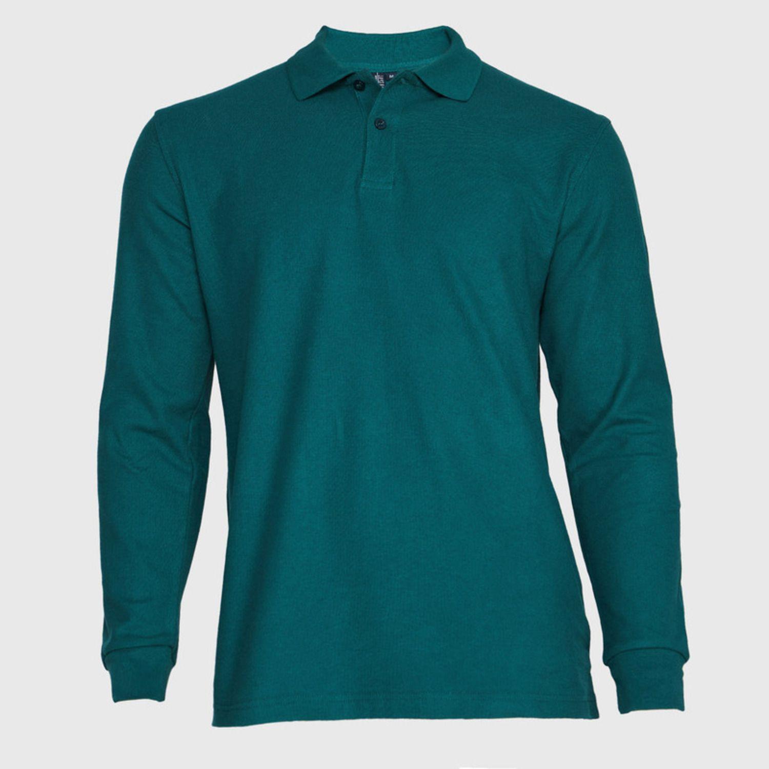Polera Pique Hombre 80/20 M/L Verde musgo-1