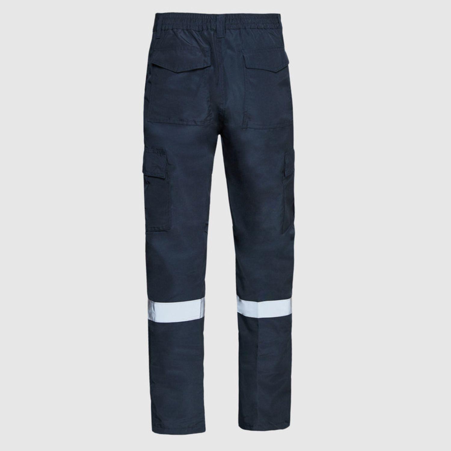 Pantalón Cargo Poplin Reflectante Cintura Elastica Azul marino-3