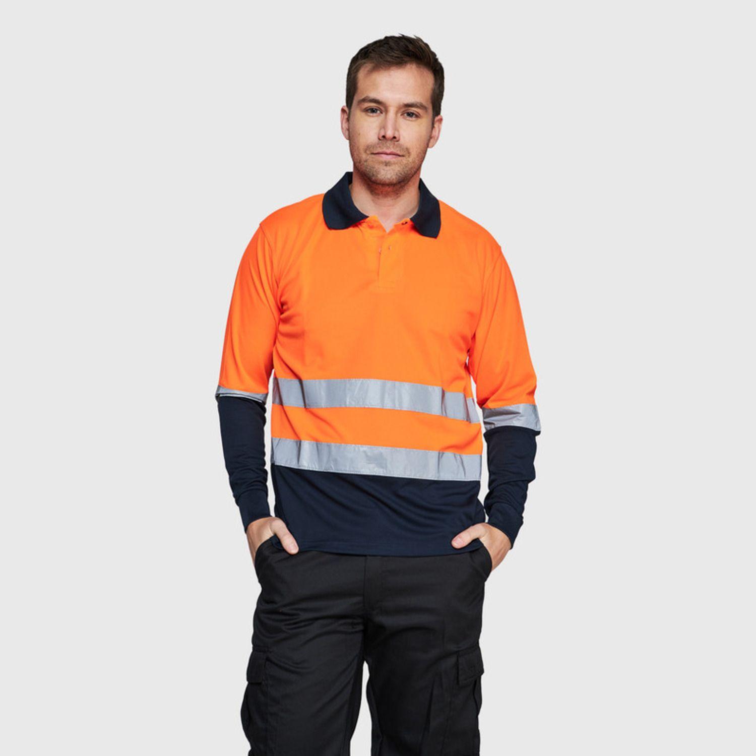Polera Alta Visibilidad Ml Cuello Camisero Naranja-0