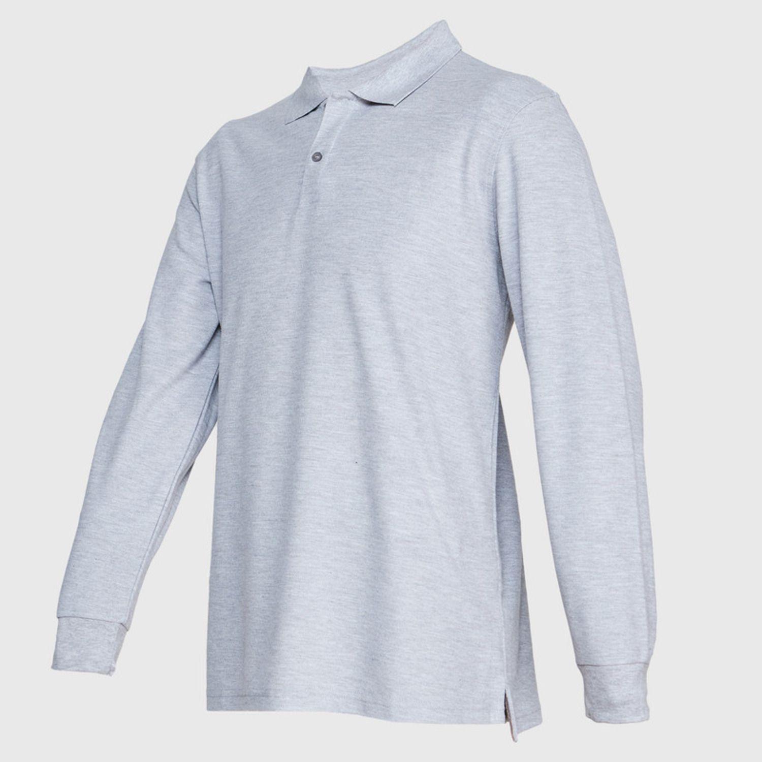 Polera Pique T/C Ml Hombre Gris oscuro-2