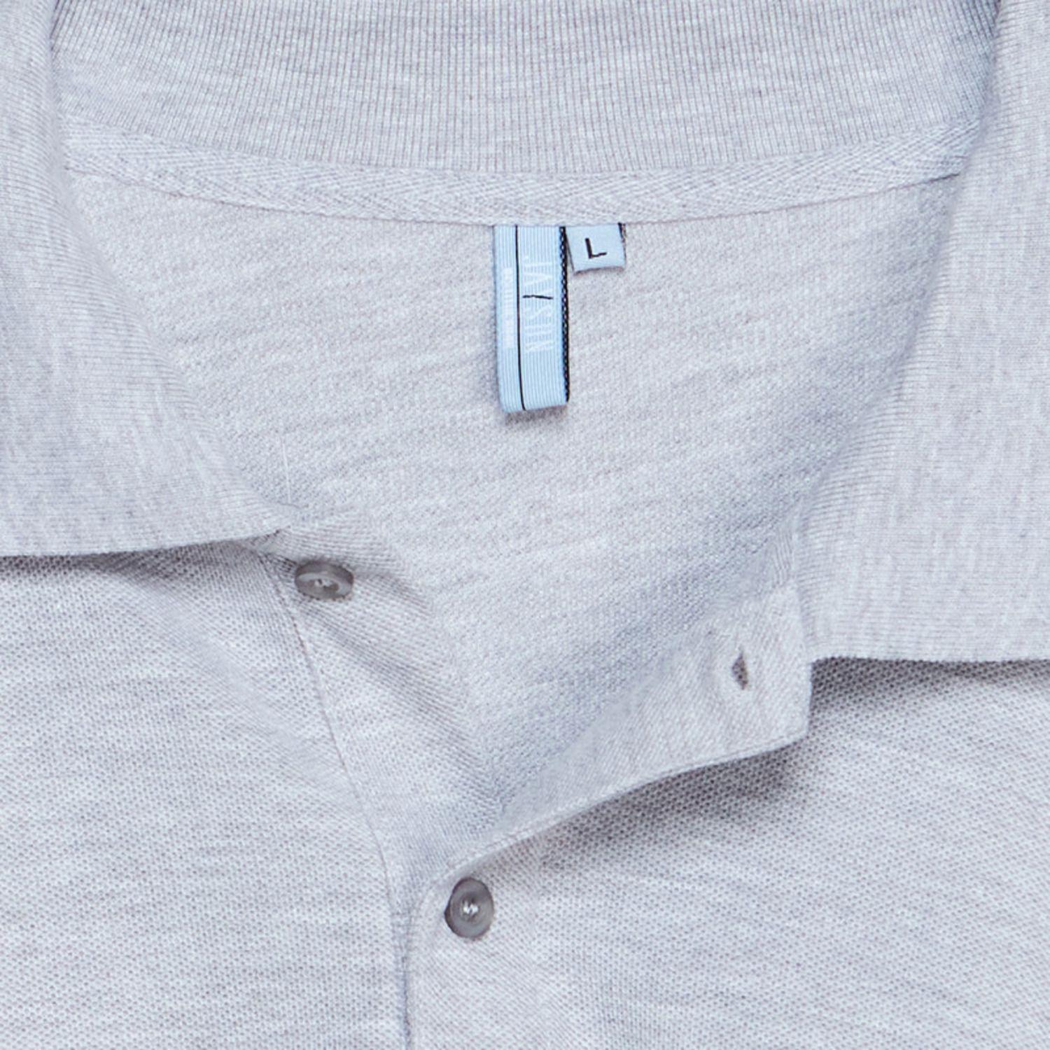 Polera Pique T/C Ml Hombre Gris oscuro-4