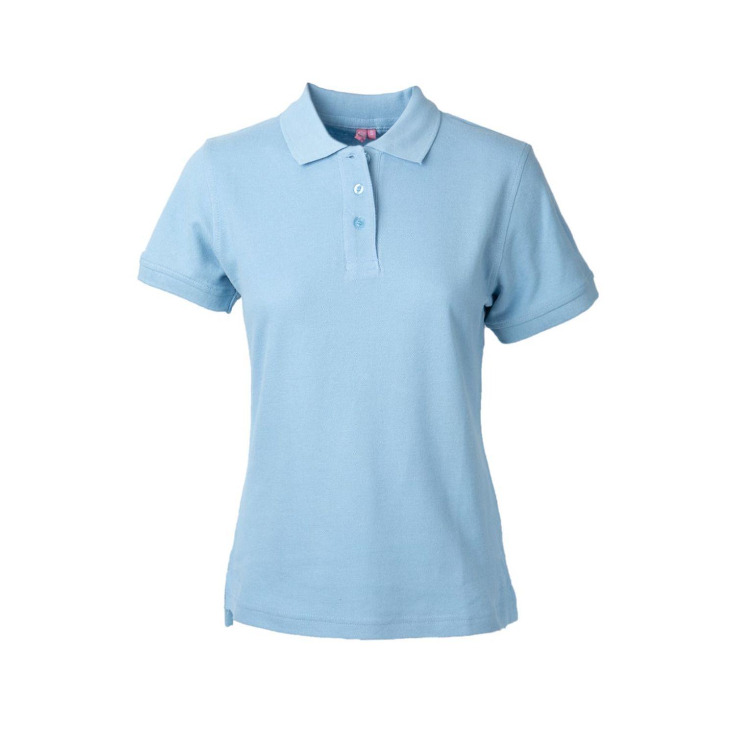 Polera Pique Mujer 80/20 M/C Celeste-0