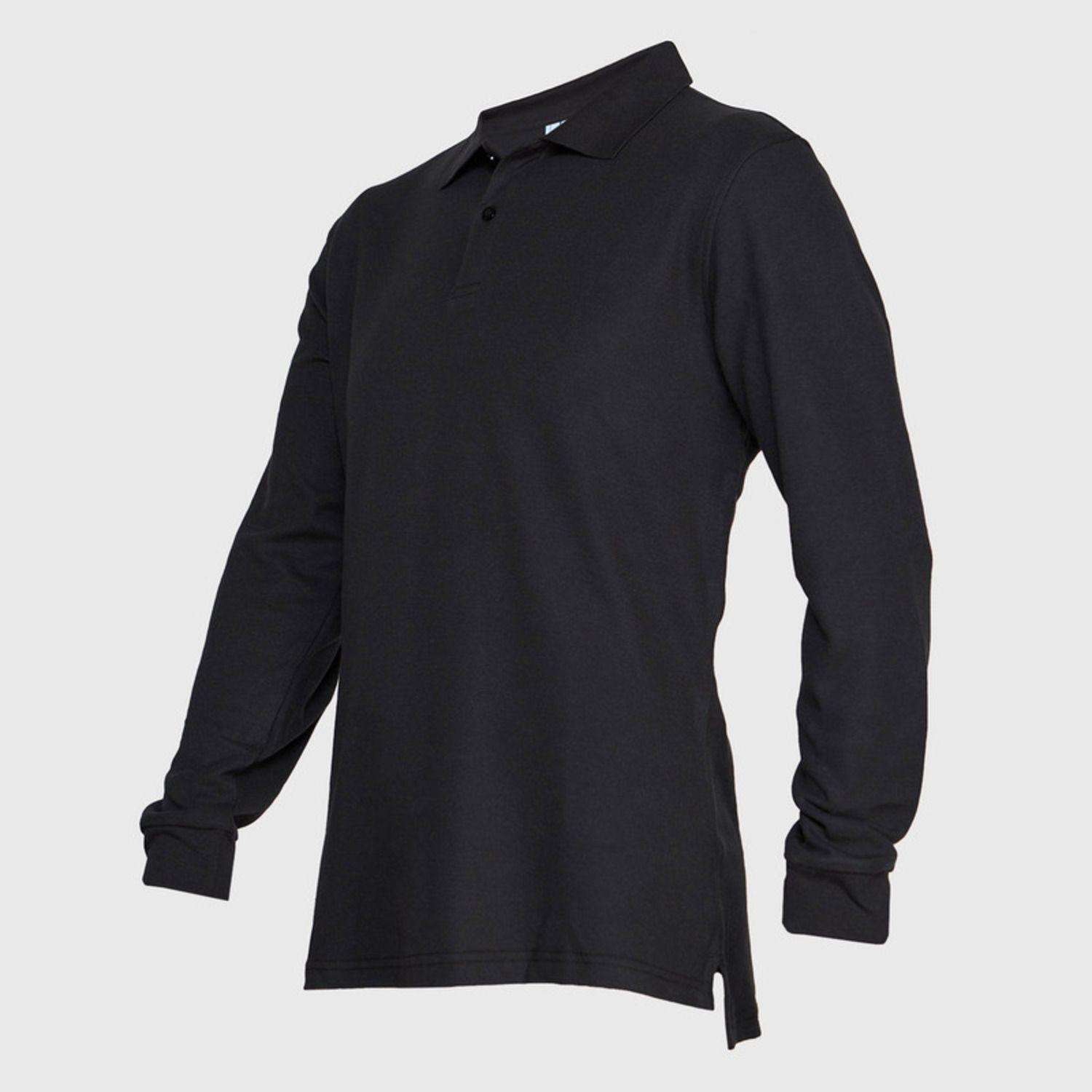 Polera Pique T/C Ml Hombre Negro-2