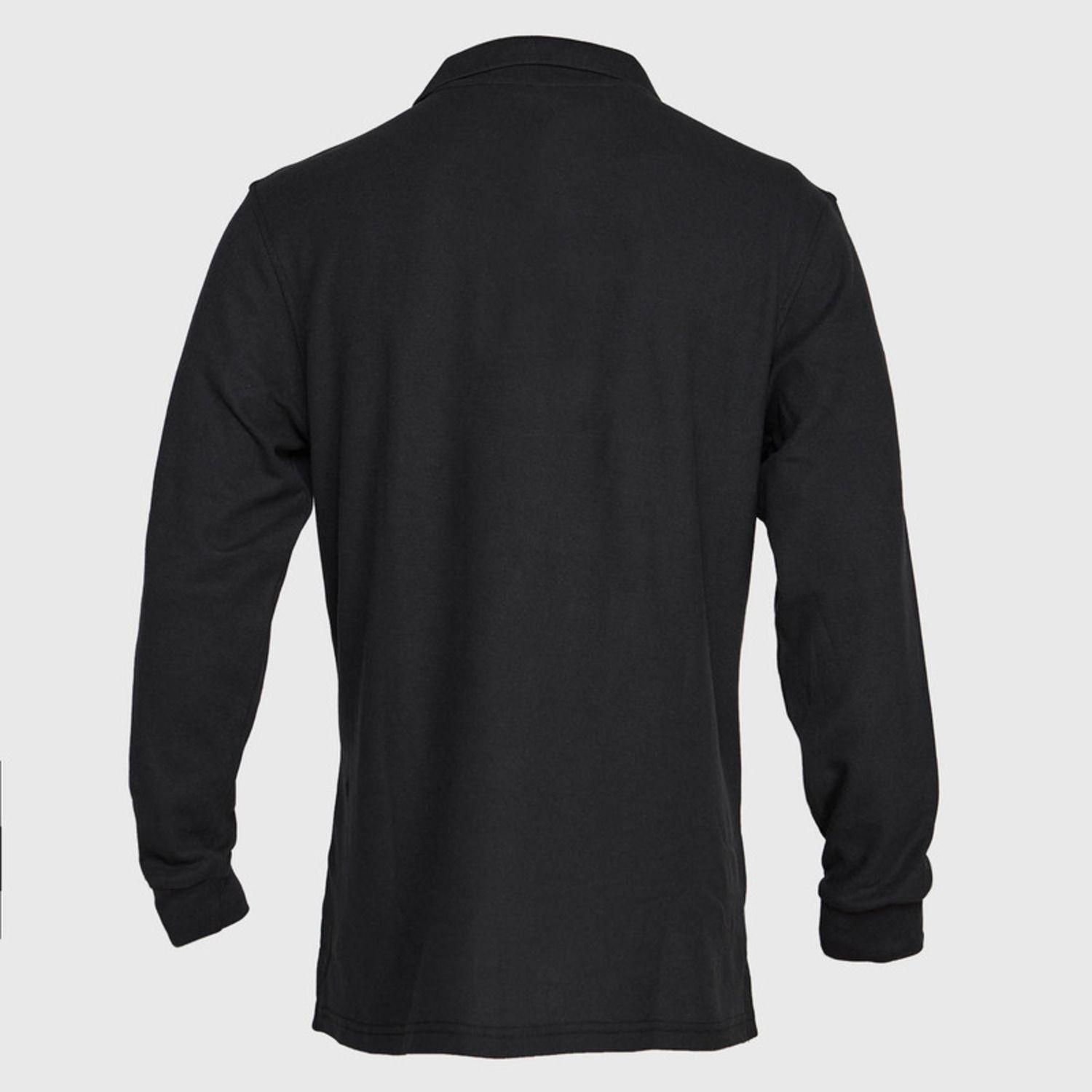 Polera Pique T/C Ml Hombre Negro-3