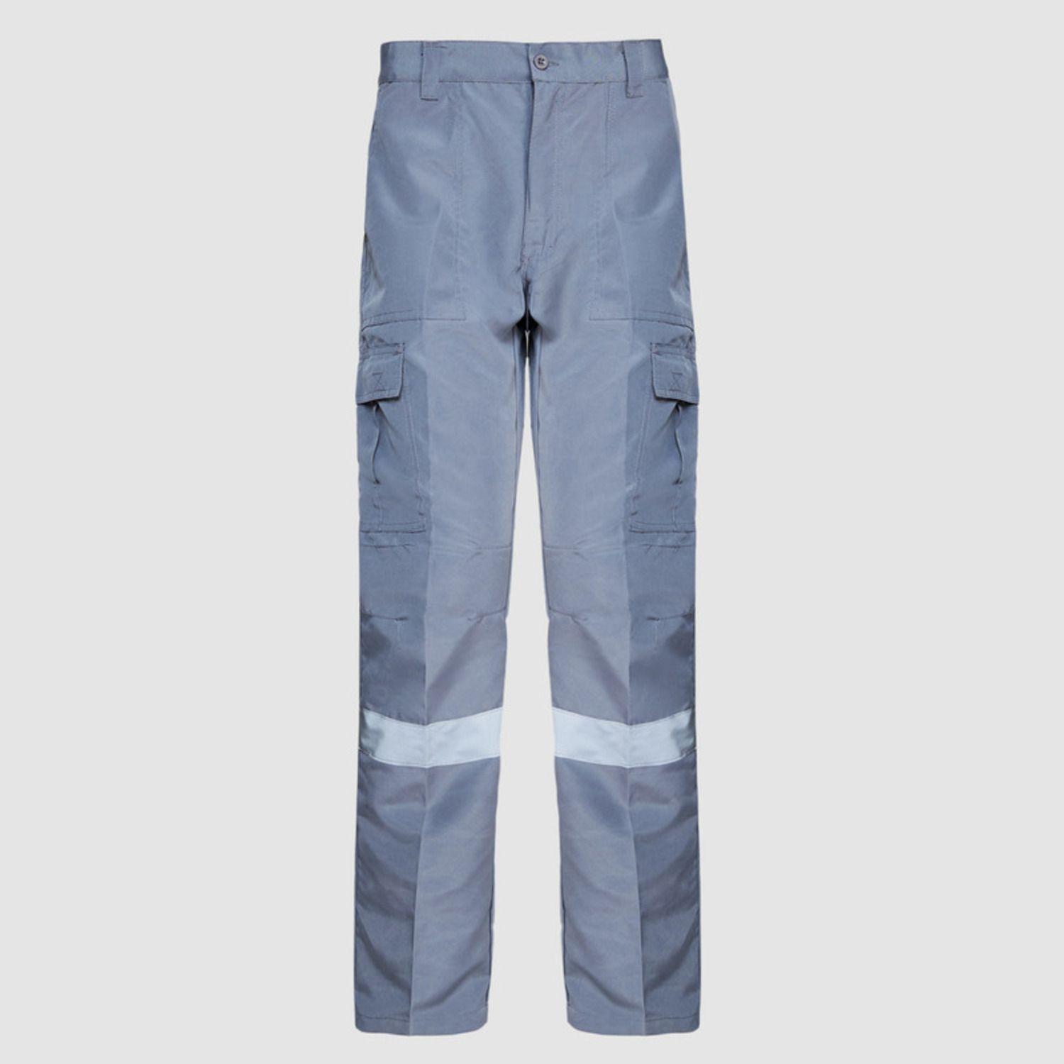 Pantalón Cargo Poplin Reflectante Cintura Elastica Gris-1