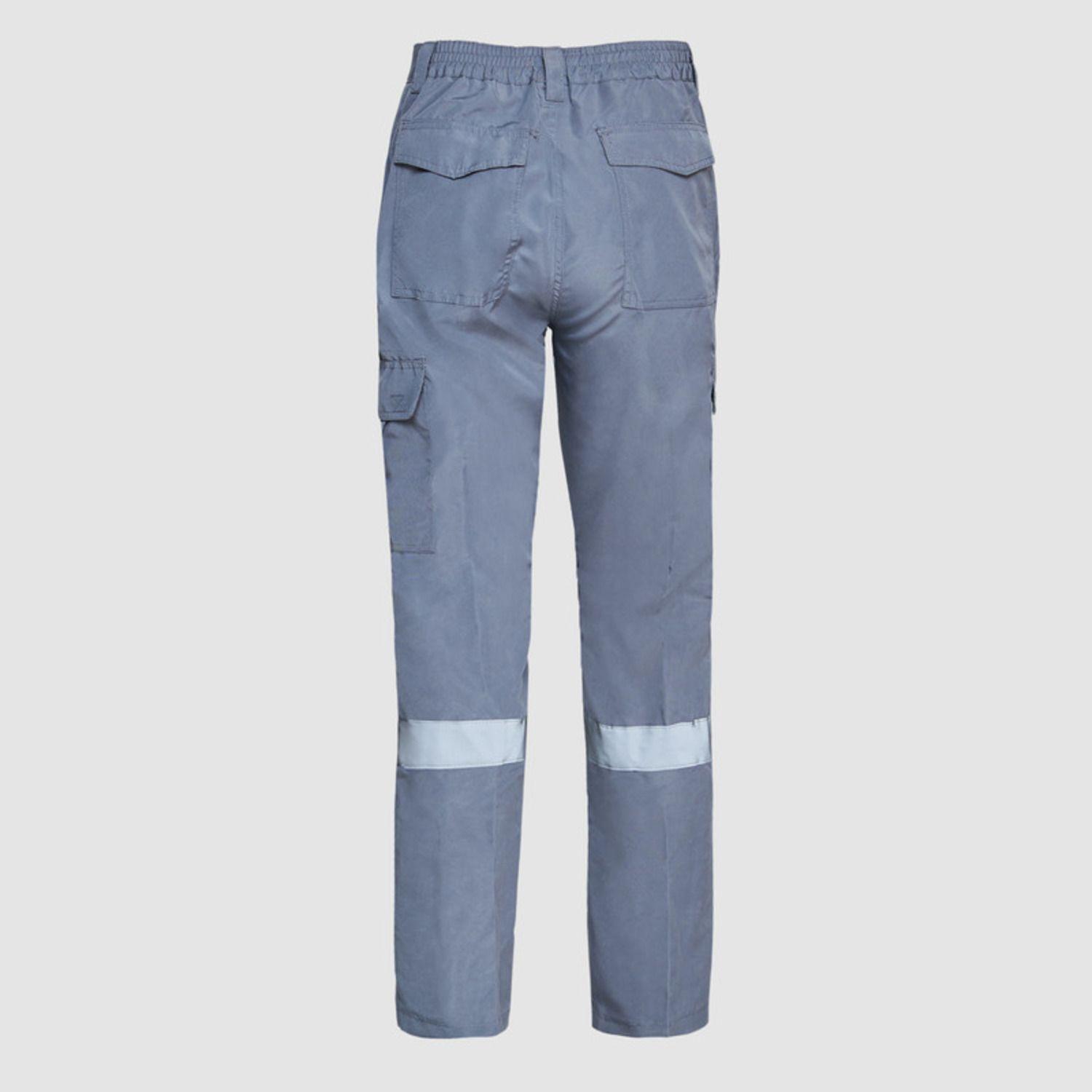 Pantalón Cargo Poplin Reflectante Cintura Elastica Gris-3