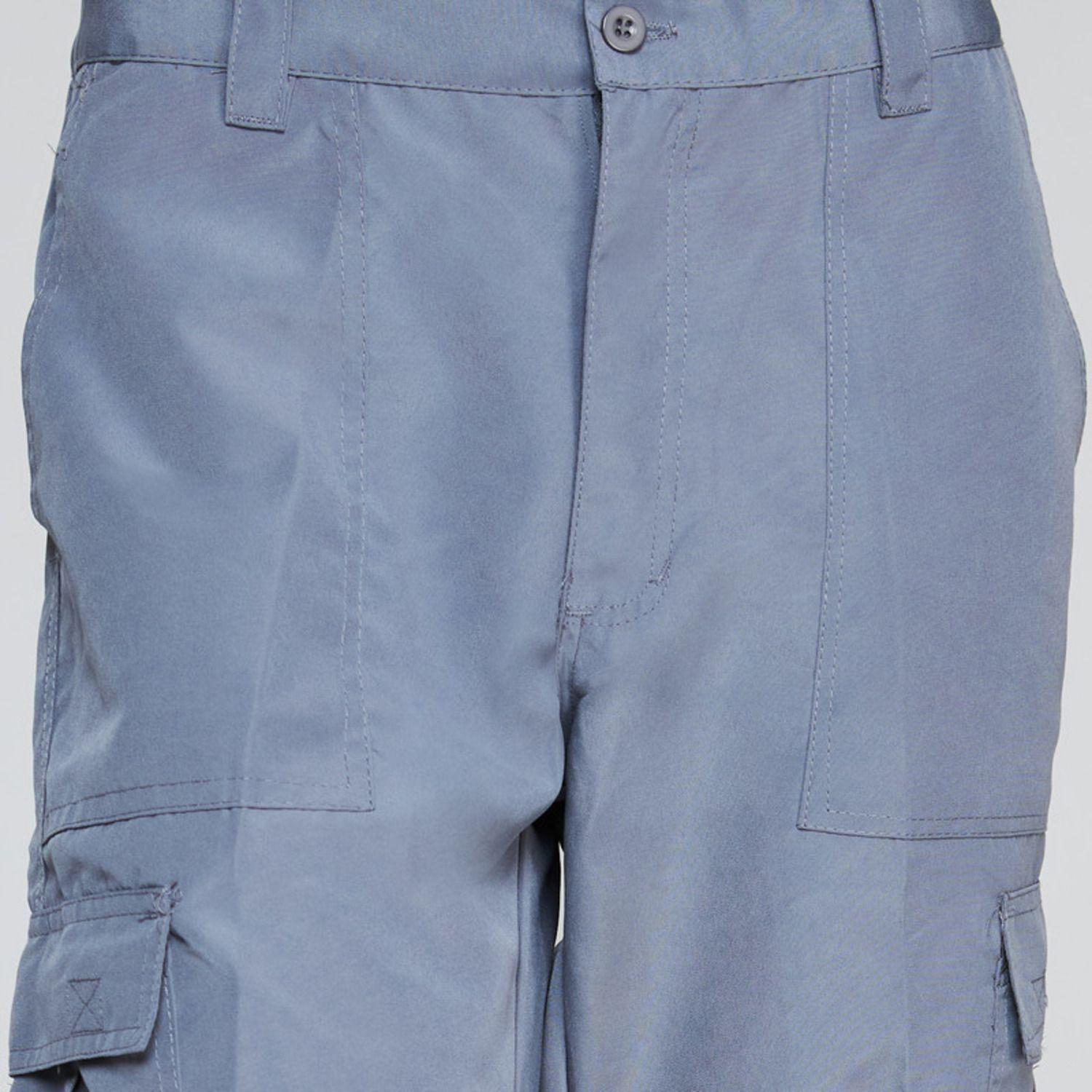 Pantalón Cargo Poplin Reflectante Cintura Elastica Gris-4