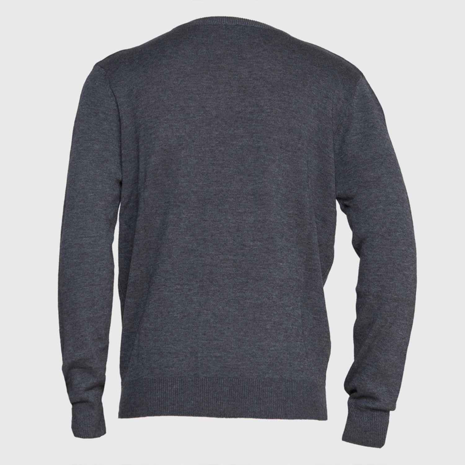 Sweater Cuello V Unisex M/L Gris oscuro-2