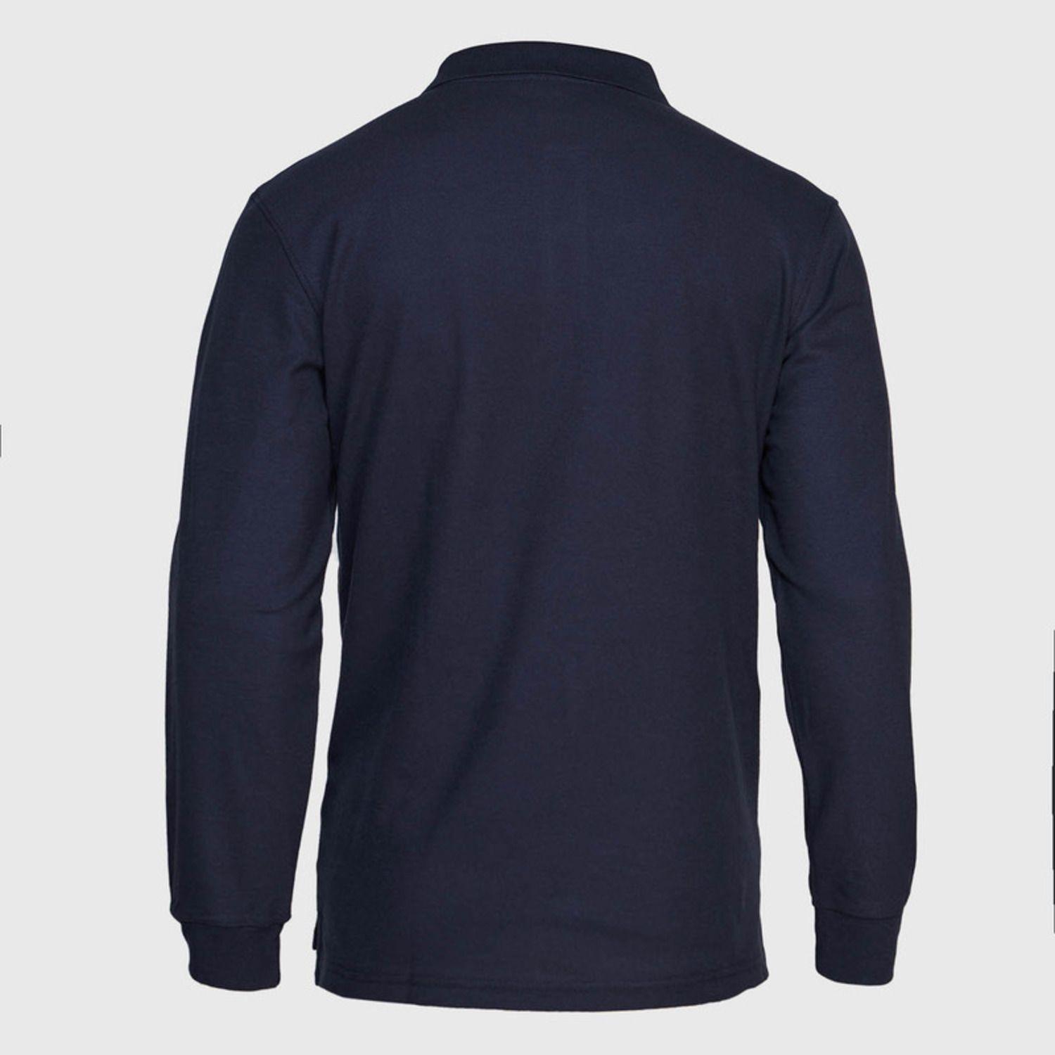 Polera Pique T/C Ml Hombre Azul marino-3