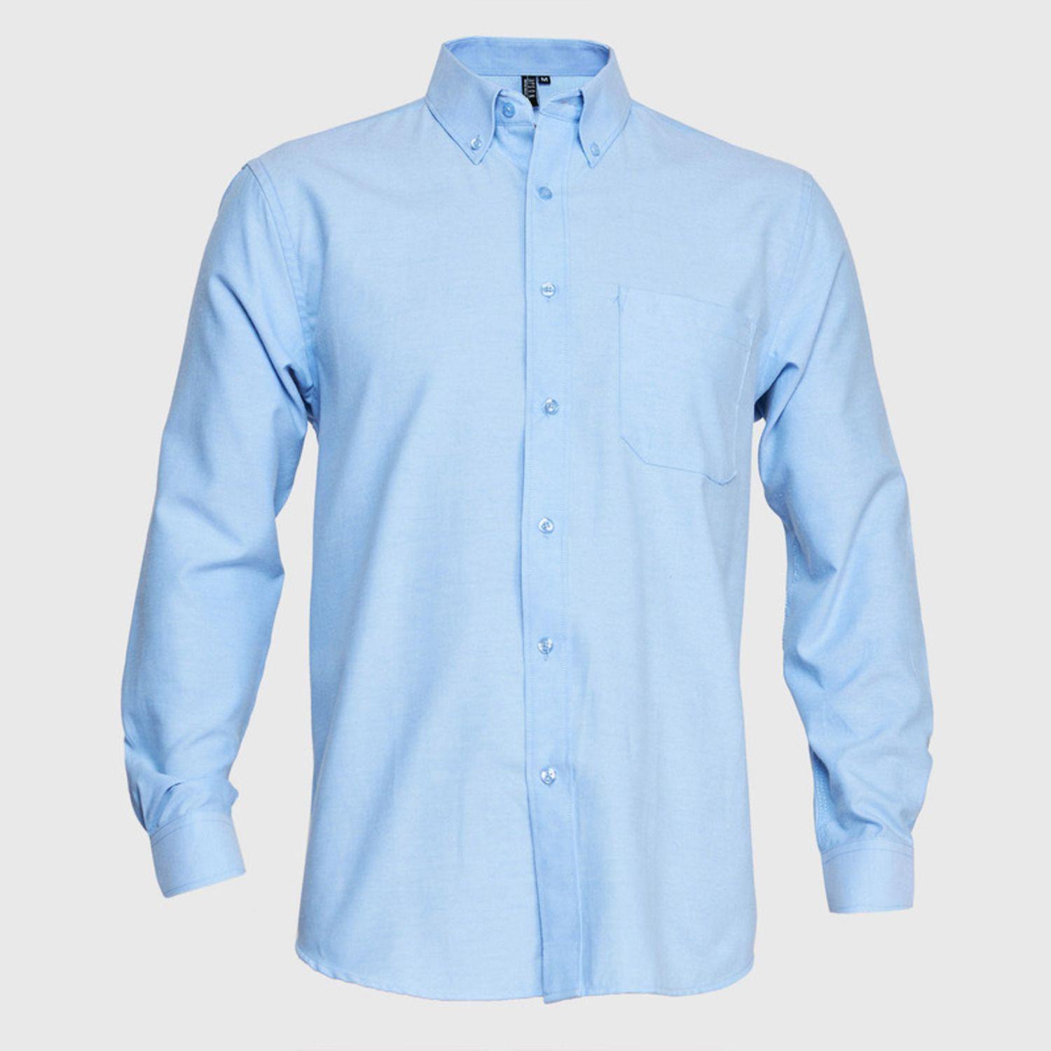 Camisa Oxford B/Pegado M/L Celeste-0