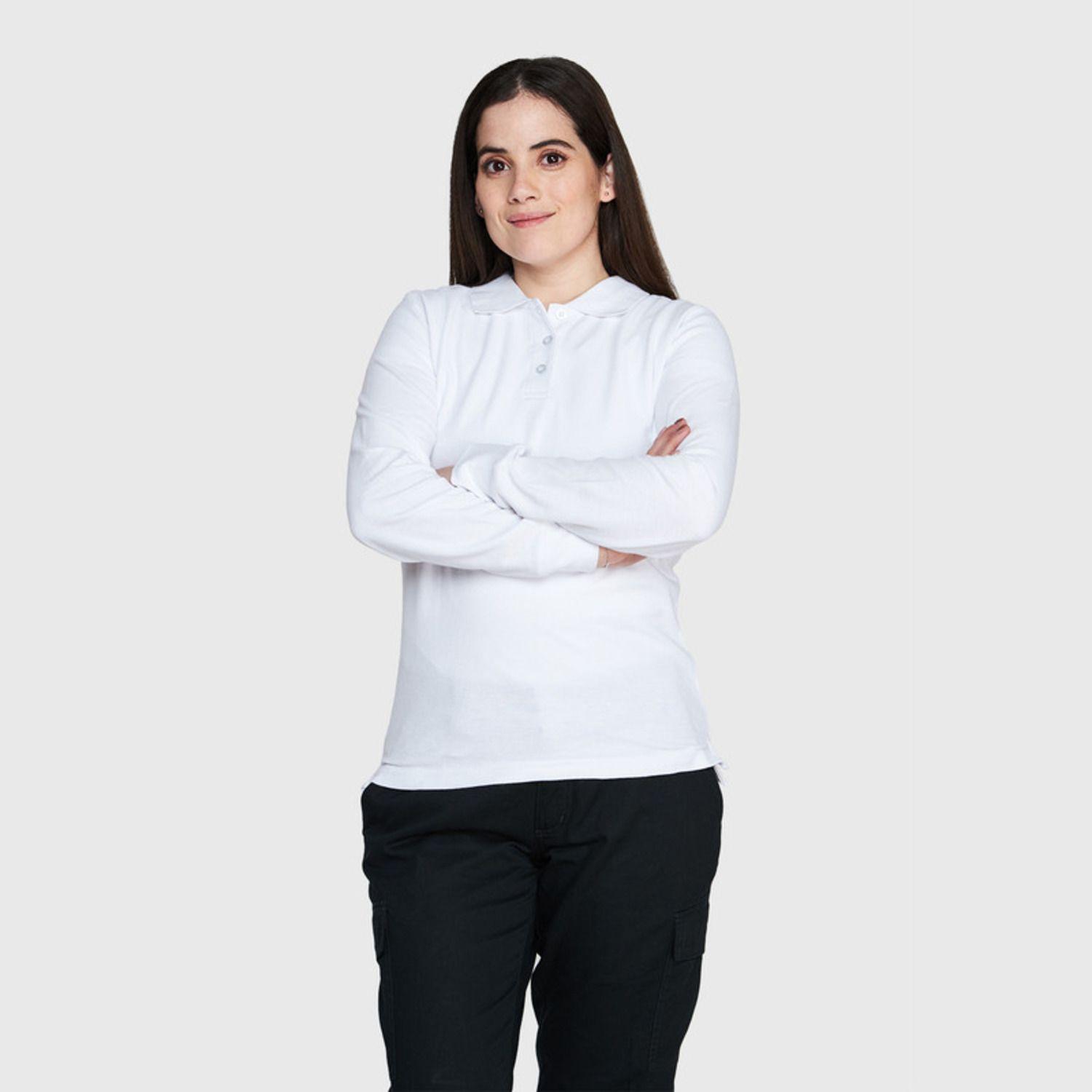Polera Pique Mujer 80/20 M/L Blanco-0