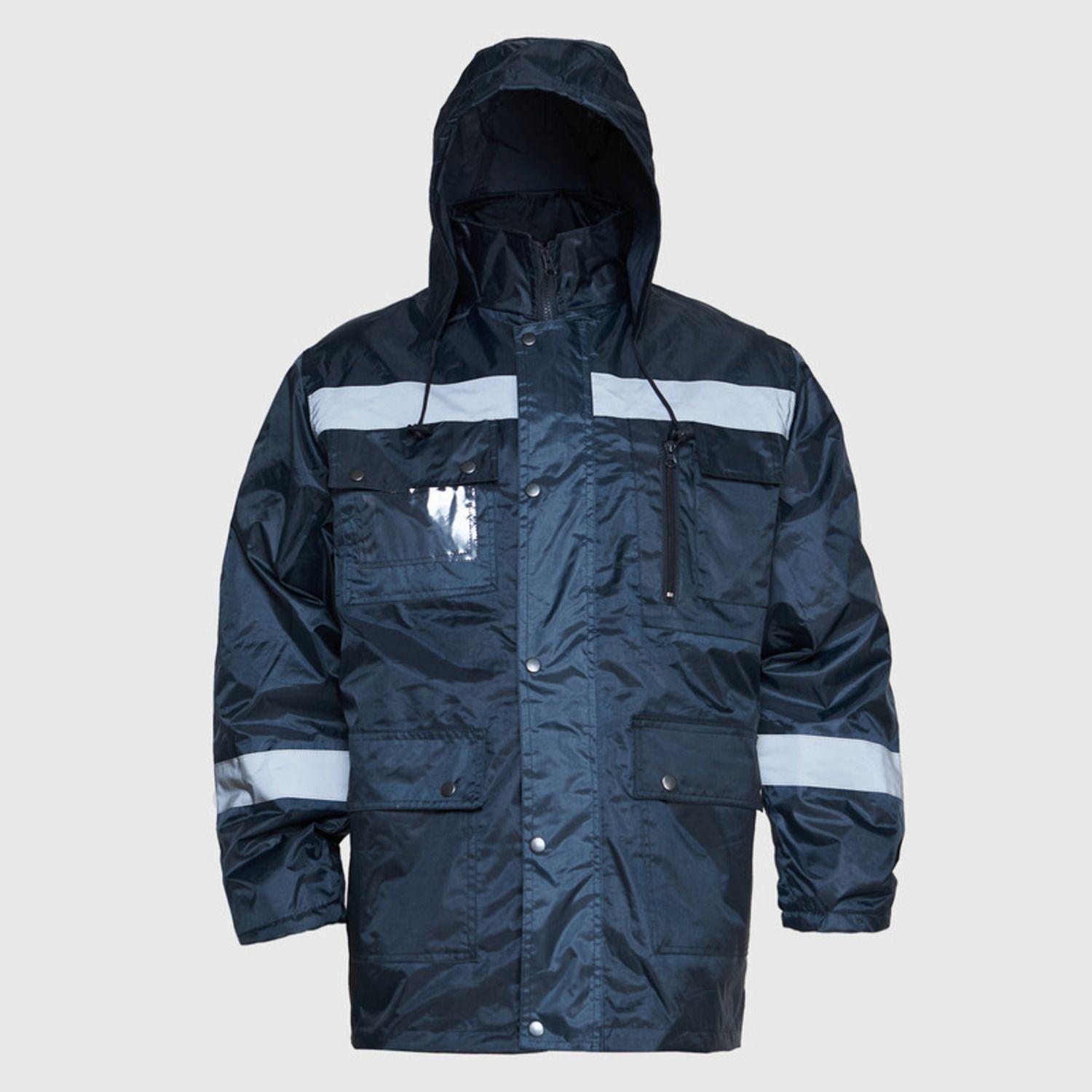 Parka Impermeable Con Reflectante Azul marino-1
