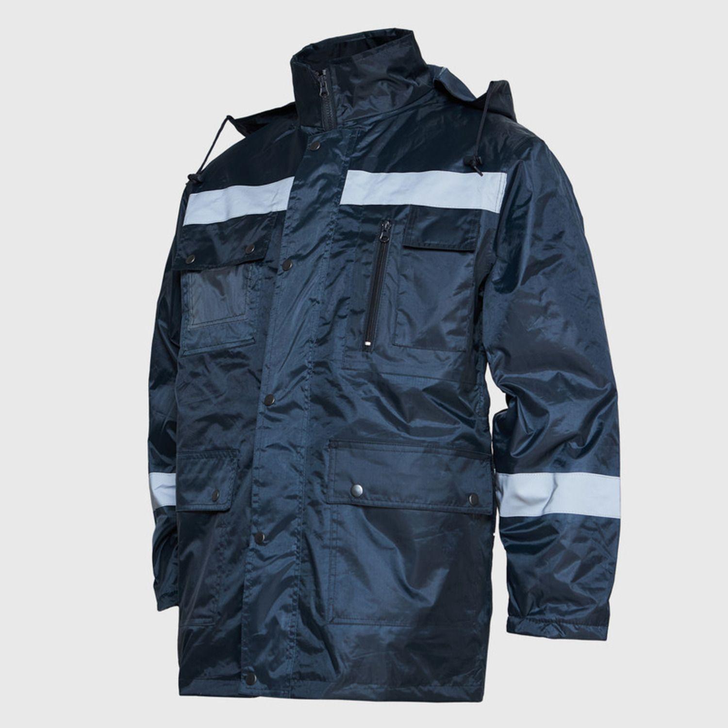 Parka Impermeable Con Reflectante Azul marino-2