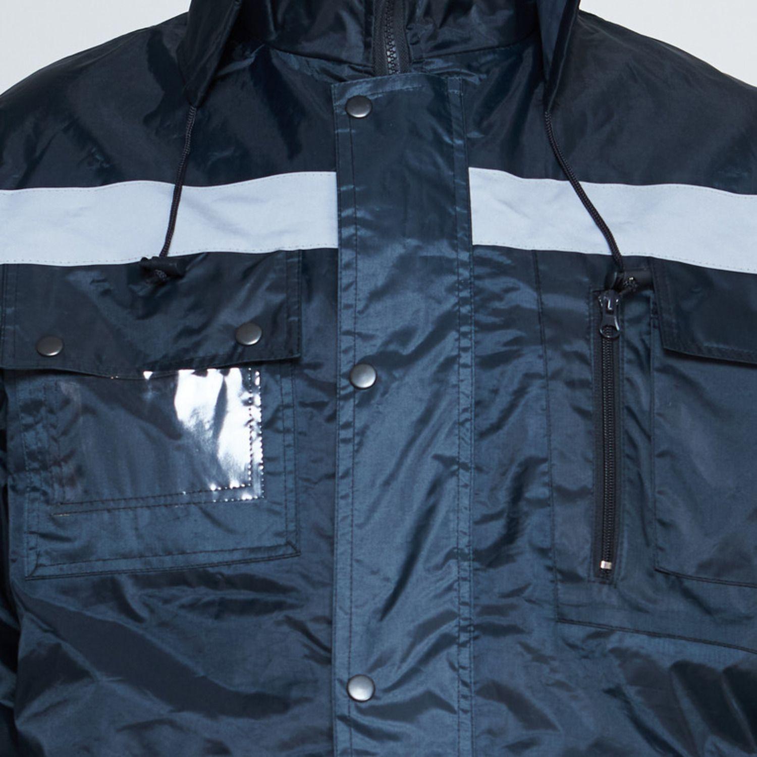 Parka Impermeable Con Reflectante Azul marino-4
