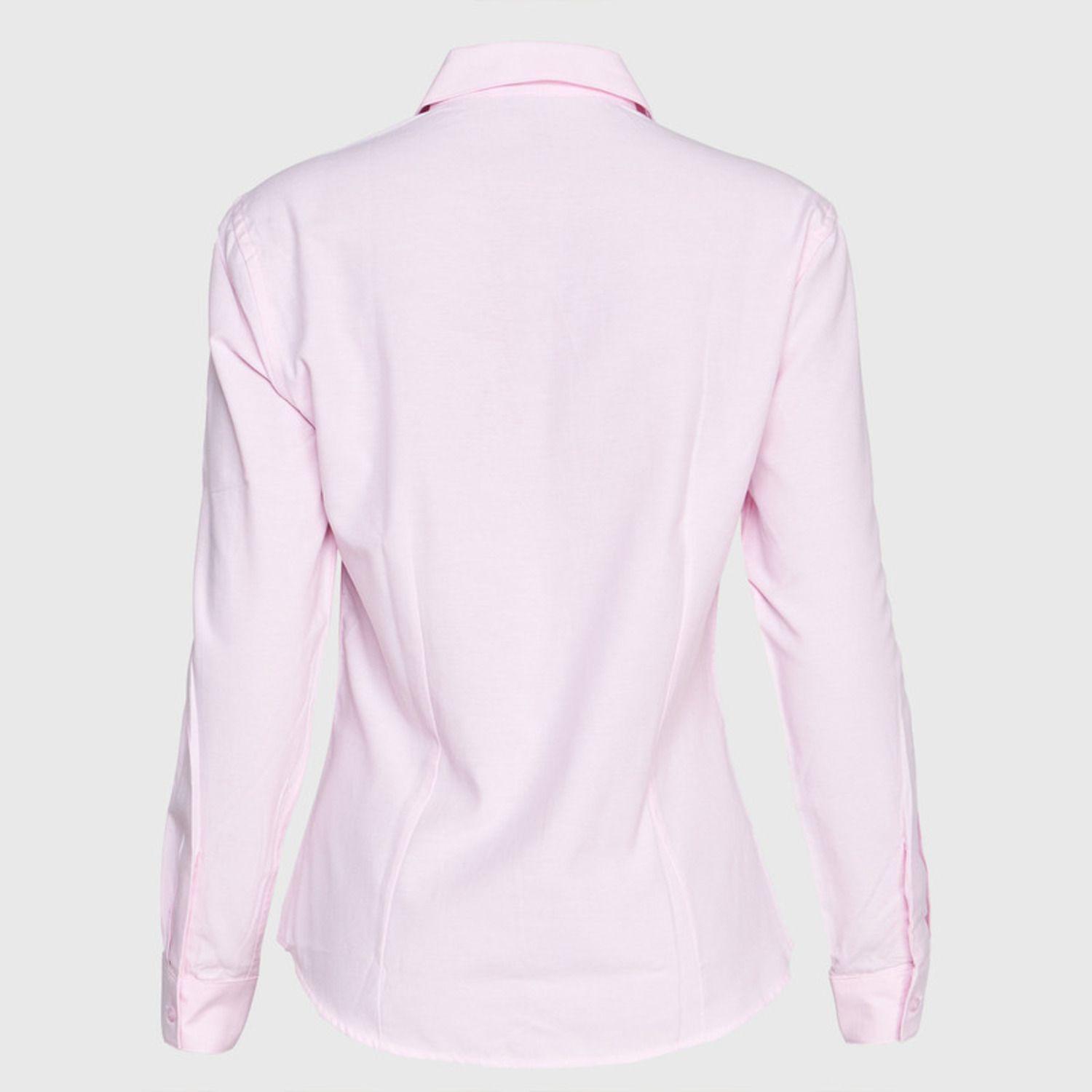 Blusa Oxford Cuello V M/L Rosado-3