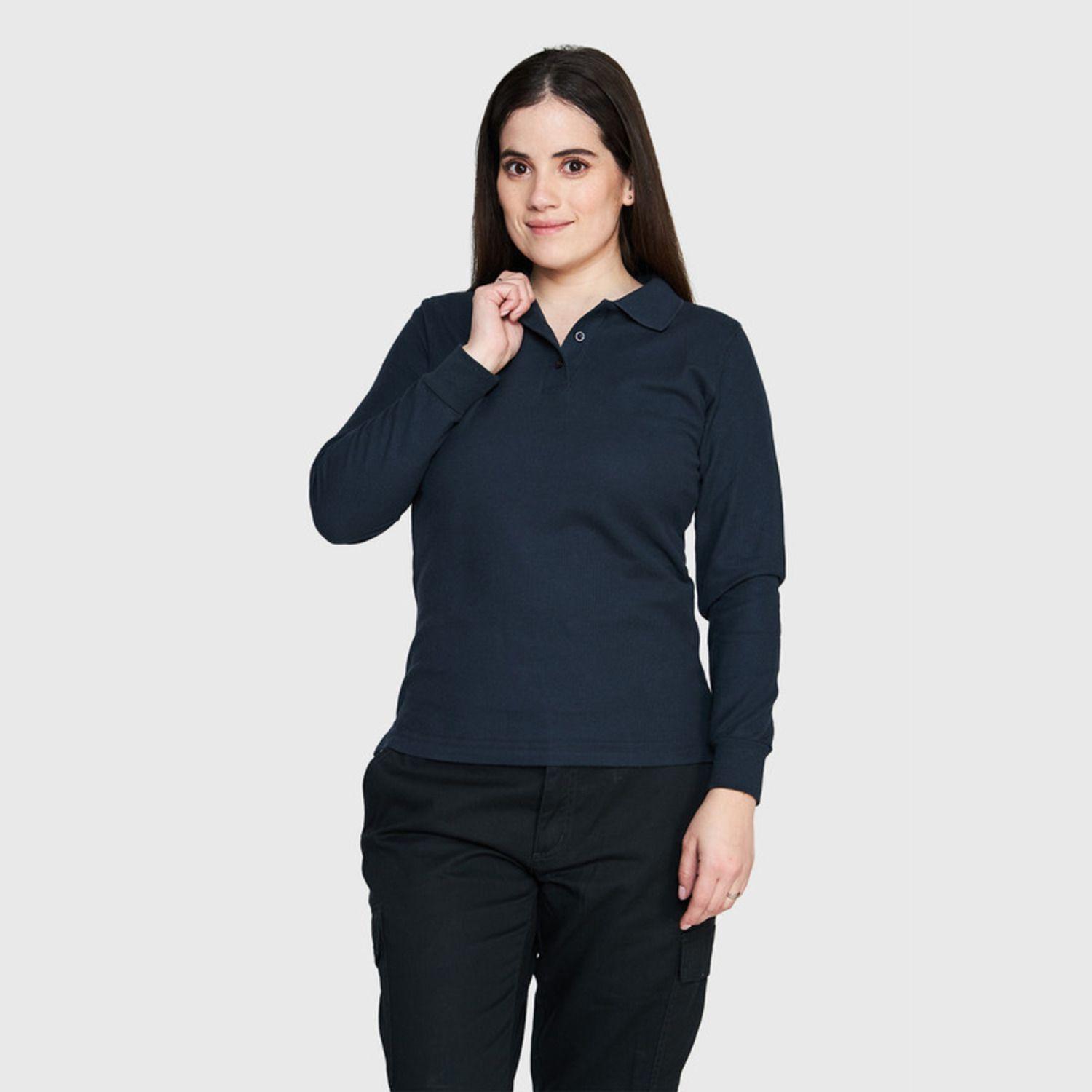 Polera Pique Mujer 80/20 M/L Azul marino-1