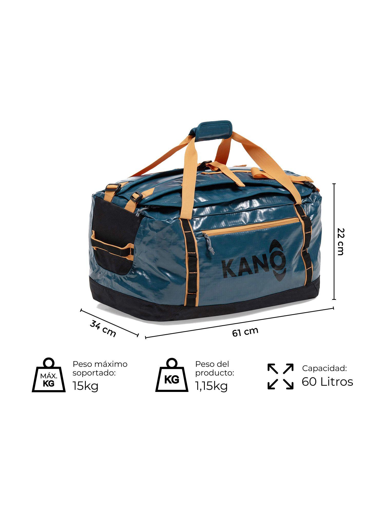 Bolso Mochila Impermeable Kano Outdoor 60L Plegable Azul-2
