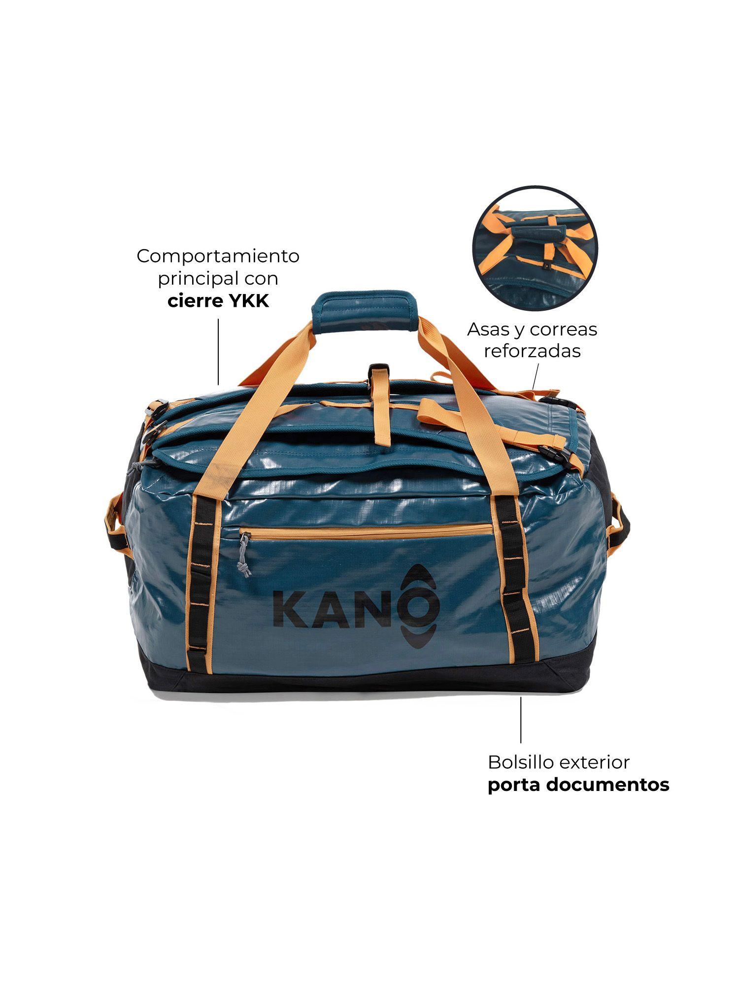 Bolso Mochila Impermeable Kano Outdoor 60L Plegable Azul-4