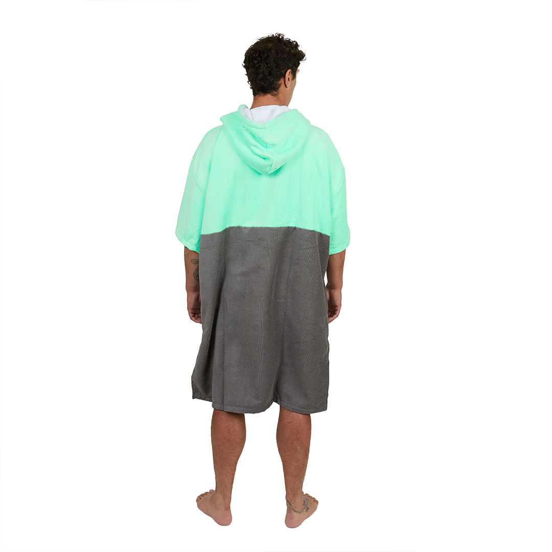 Poncho Terry Negro Verde / Poncho Surf Kano-2