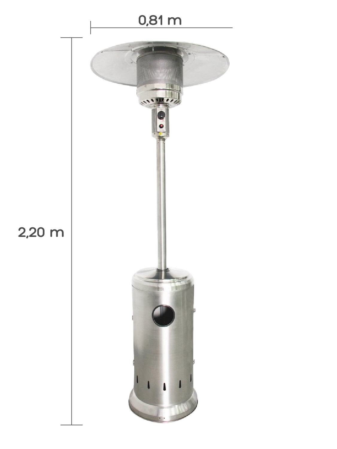 Estufa Calefactor Exterior Silver Pro Acero Inoxidable Relan-2