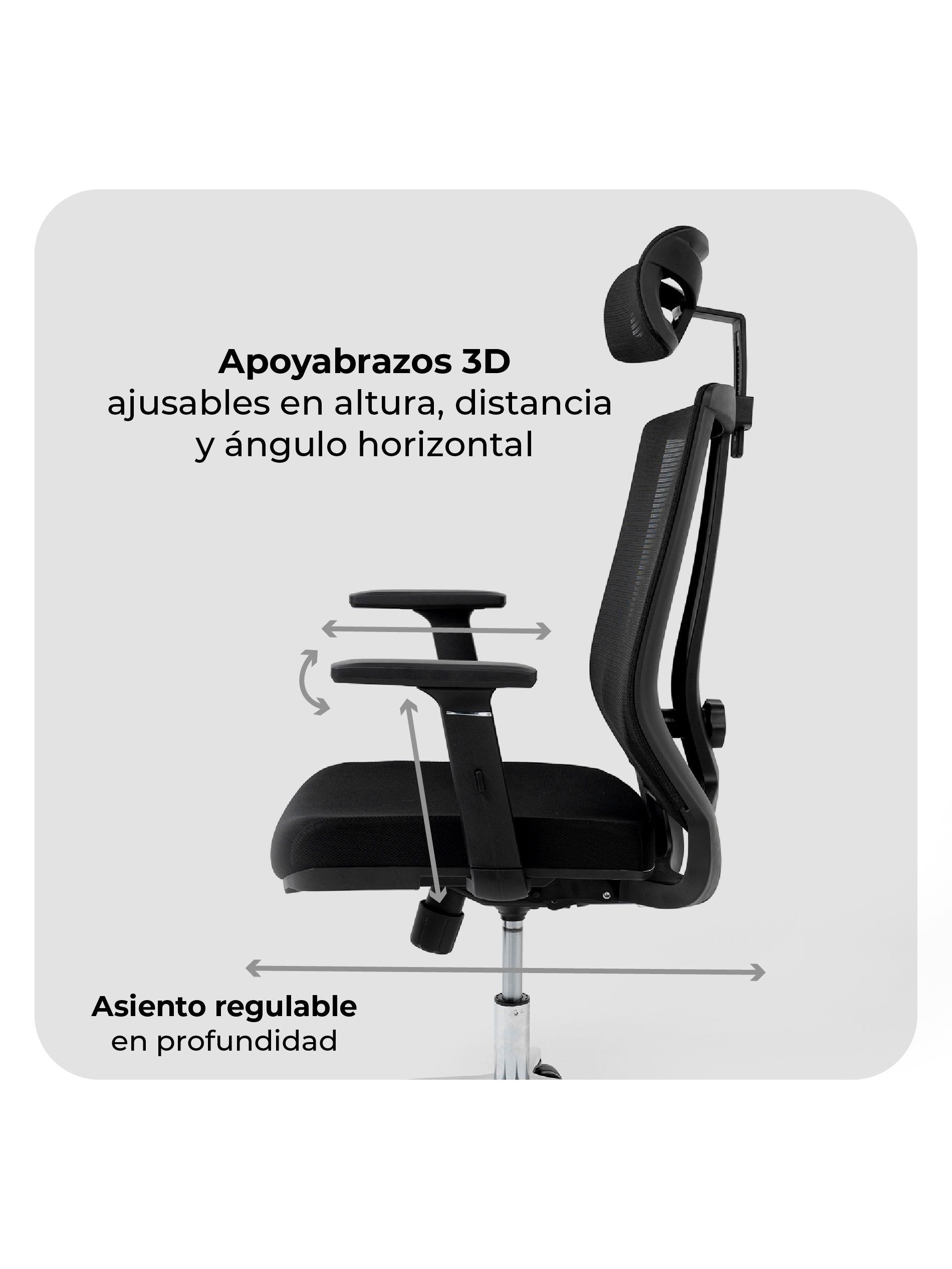 Silla de Escritorio con Cabecero Ergonomus Sendai Plus-4