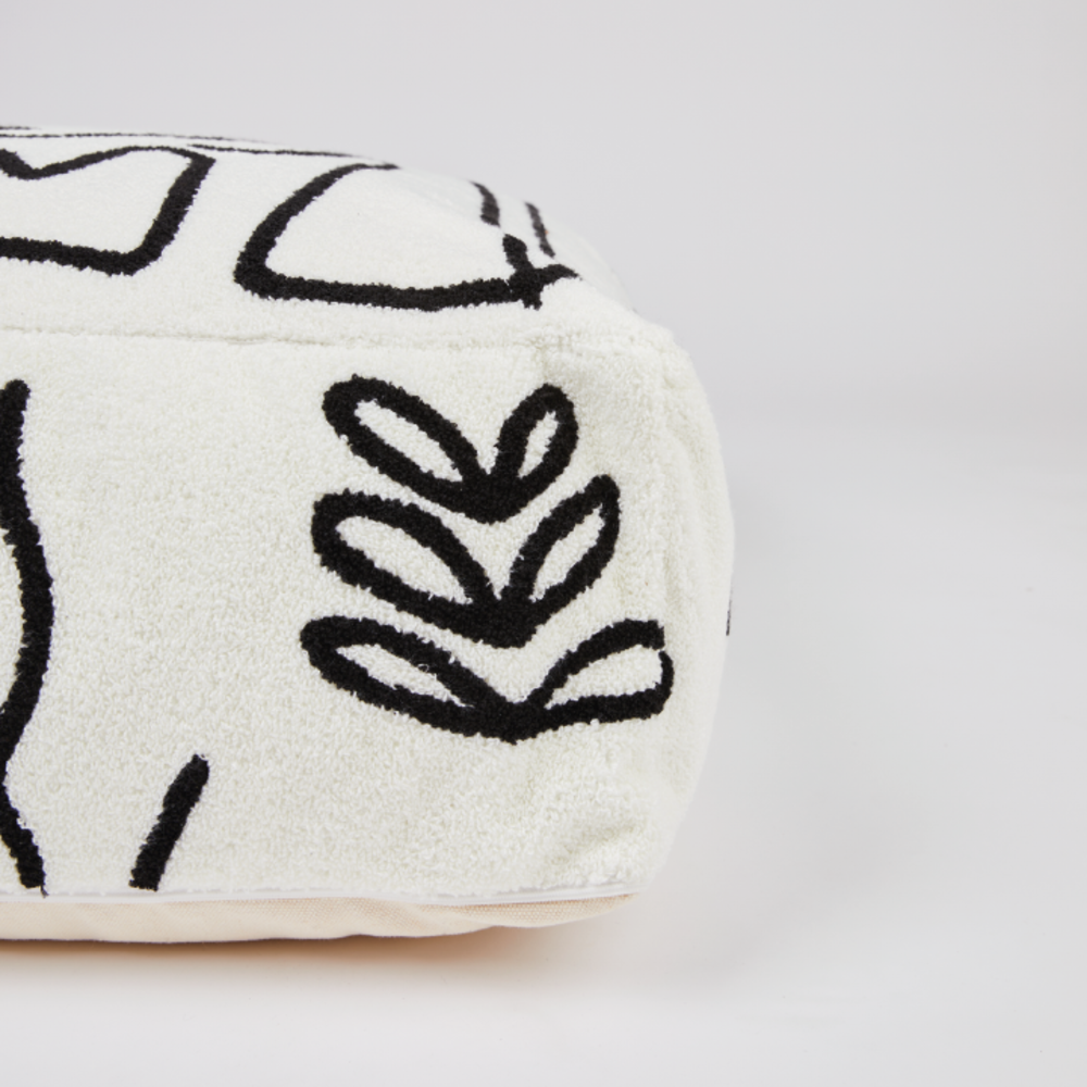Pouf / Puff Cubo Bordado Minimalista Relan-1