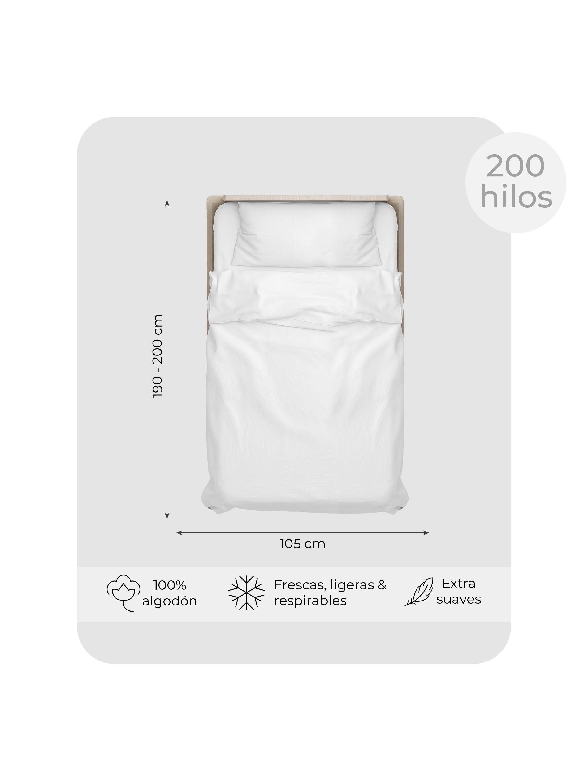Sábanas 1,5 Plaza 100% Algodón Relan 200 Hilos Premium-1
