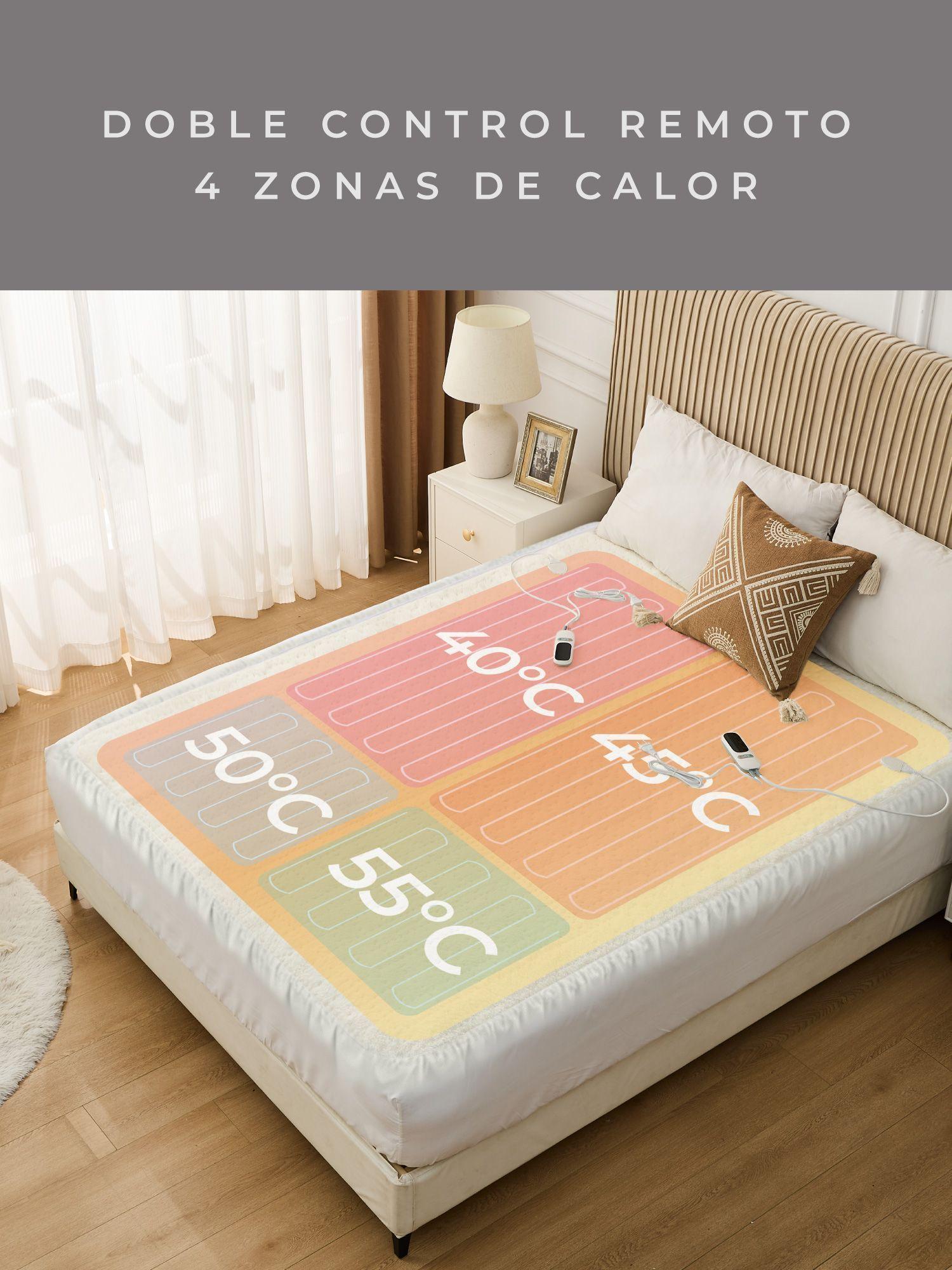 Calienta Cama Eléctrico Relan King 4 Zonas 6 Niveles de Calor-2