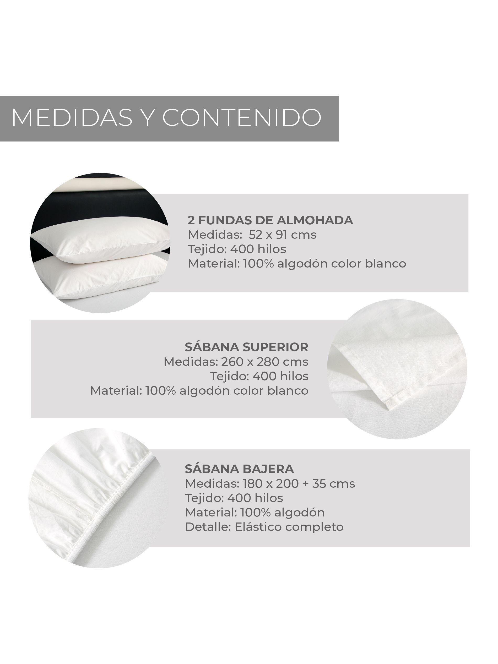 Juego de Sábanas King 100% Algodón Relan 400 Hilos Premium-5