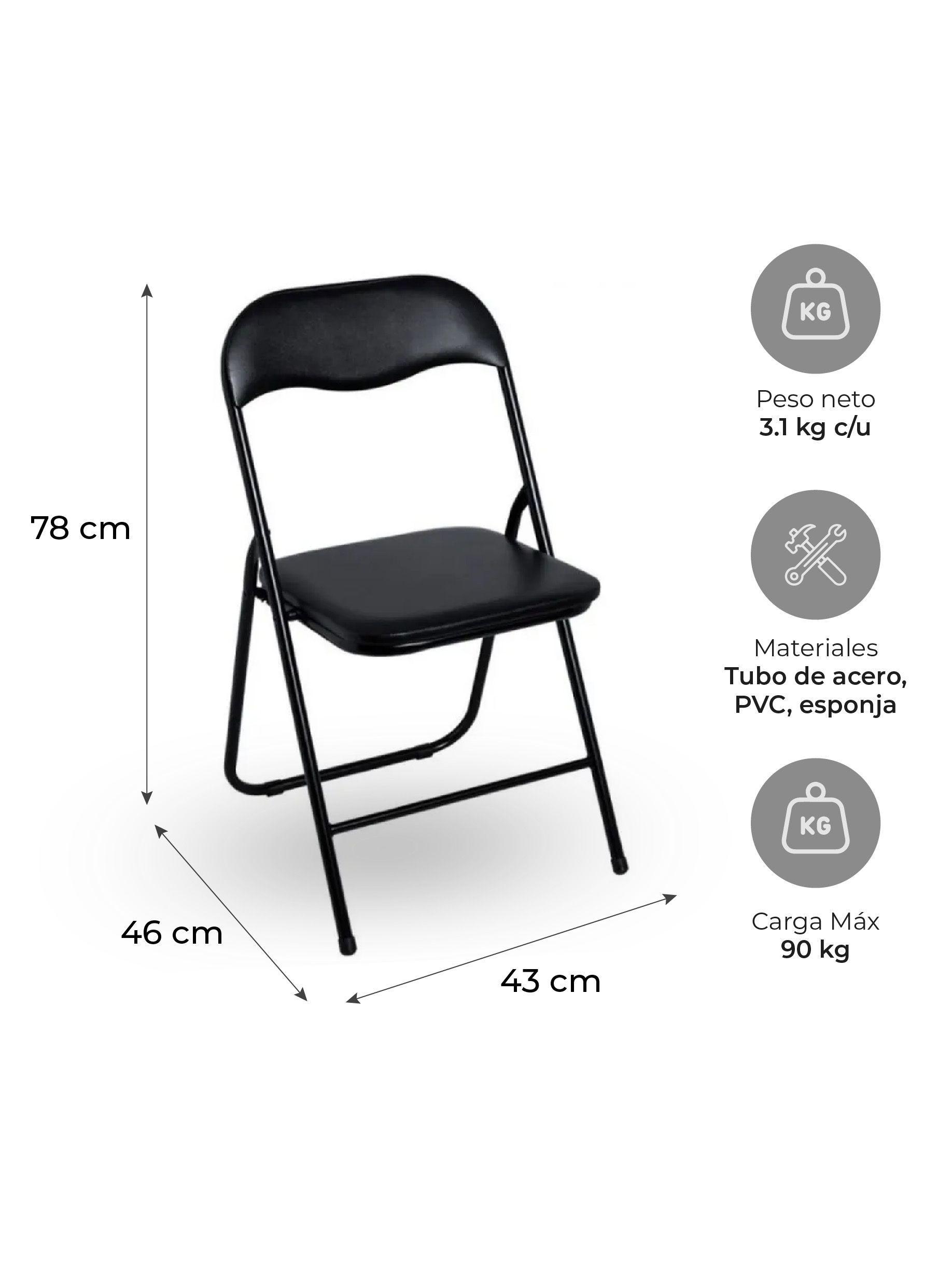 Set x6 Sillas Plegables Kano Livianas y Portátiles Eventos-3