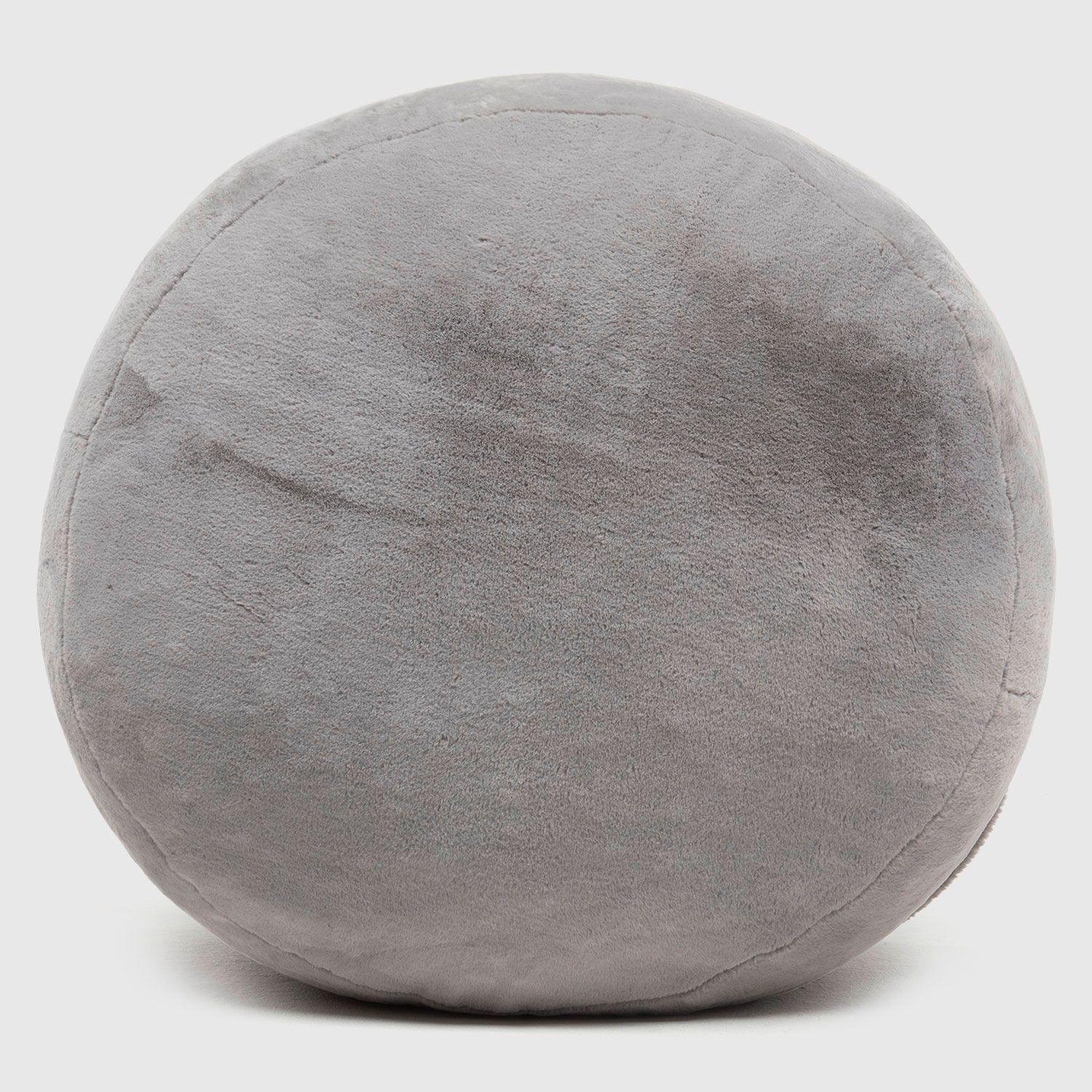 Pouf / Puff Faux Redondo Gris Suave Relan-4