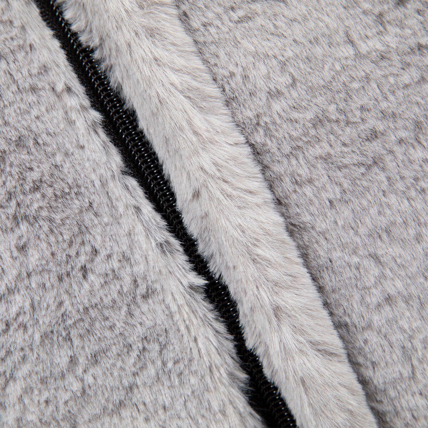 Pouf / Puff Faux Redondo Gris Suave Relan-6