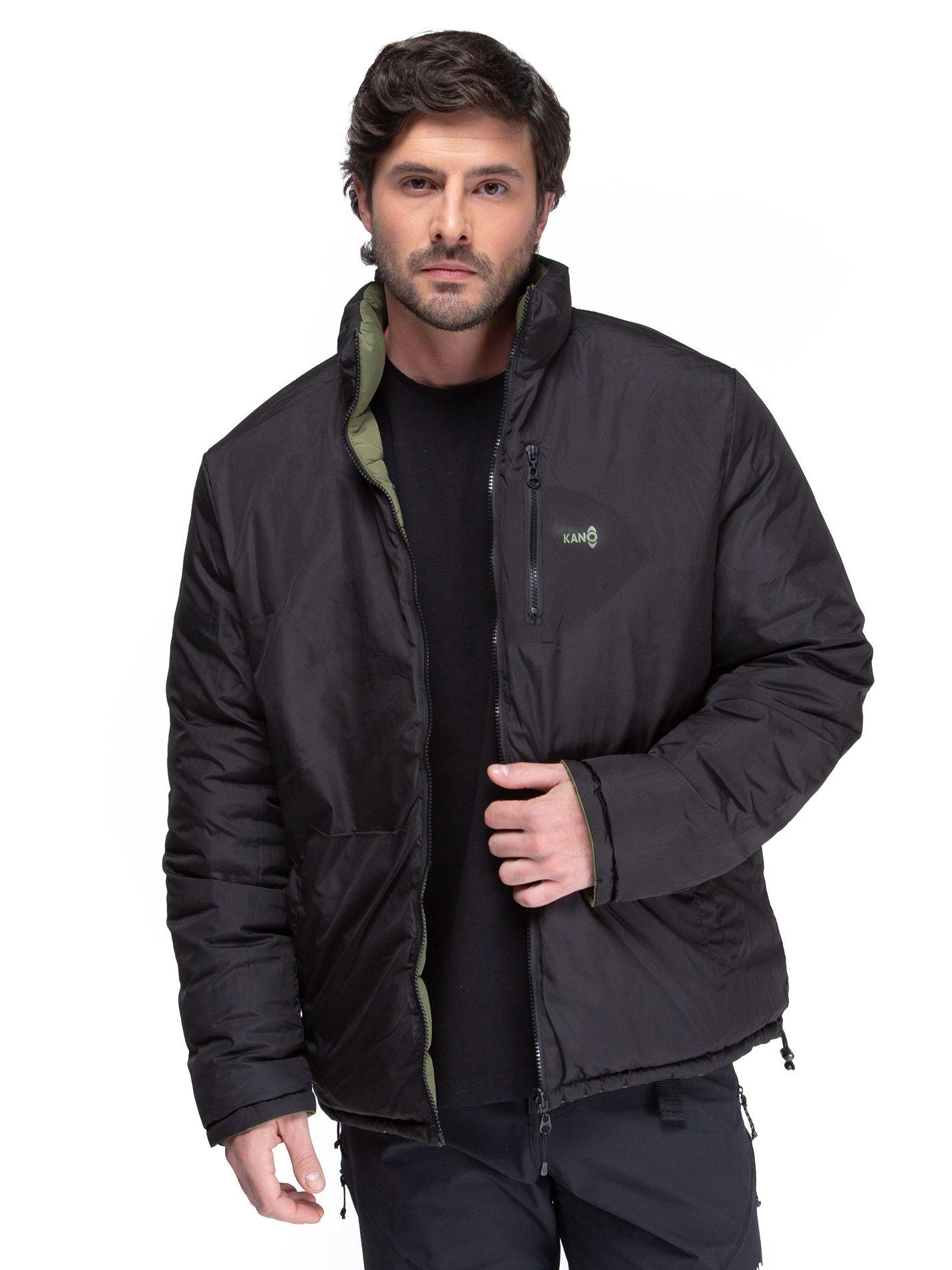 Parka Reversible Hombre Verde / Negro Kano Alerce Acolchada-2