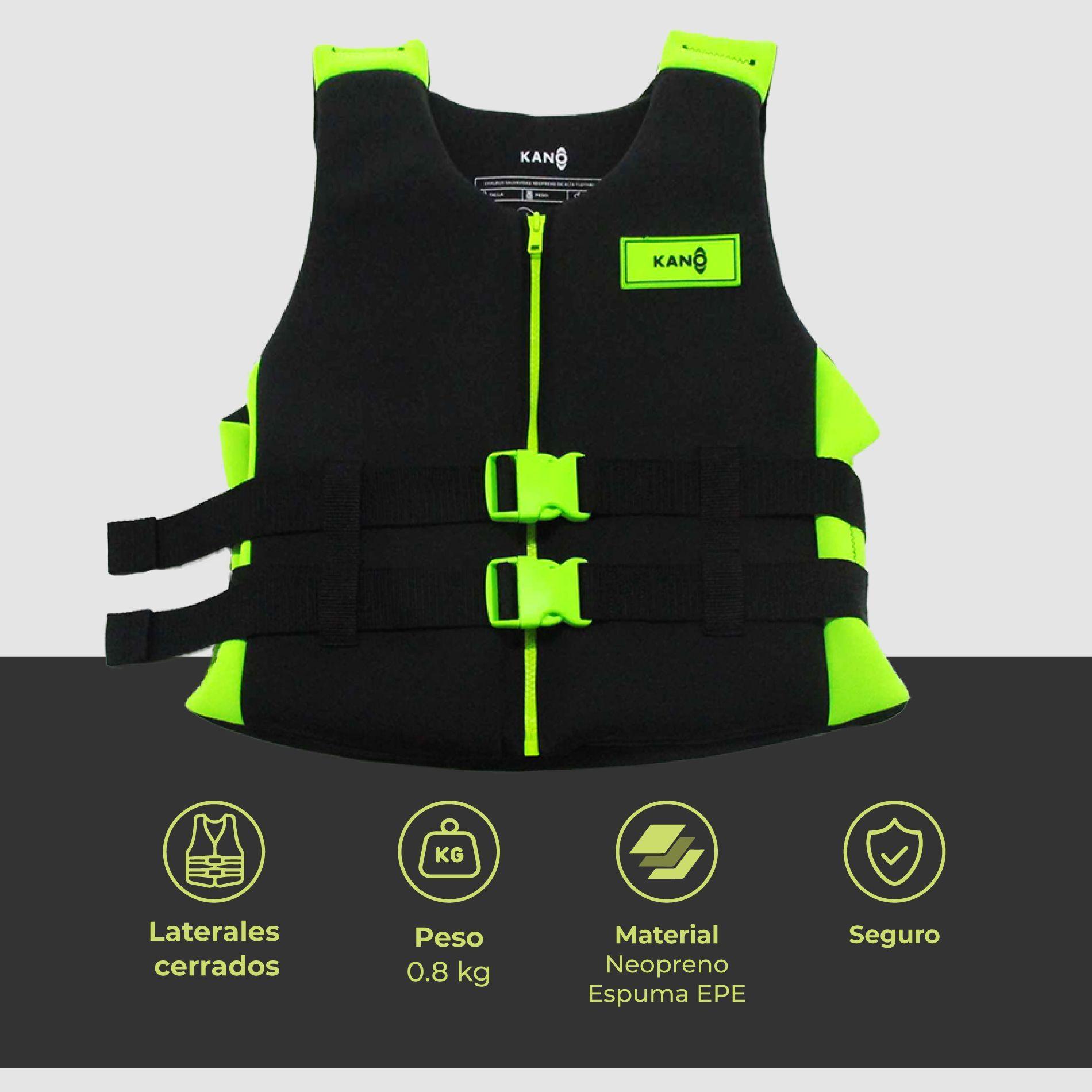 Chaleco Salvavidas de Neopreno Kano Con Cierre Negro-3