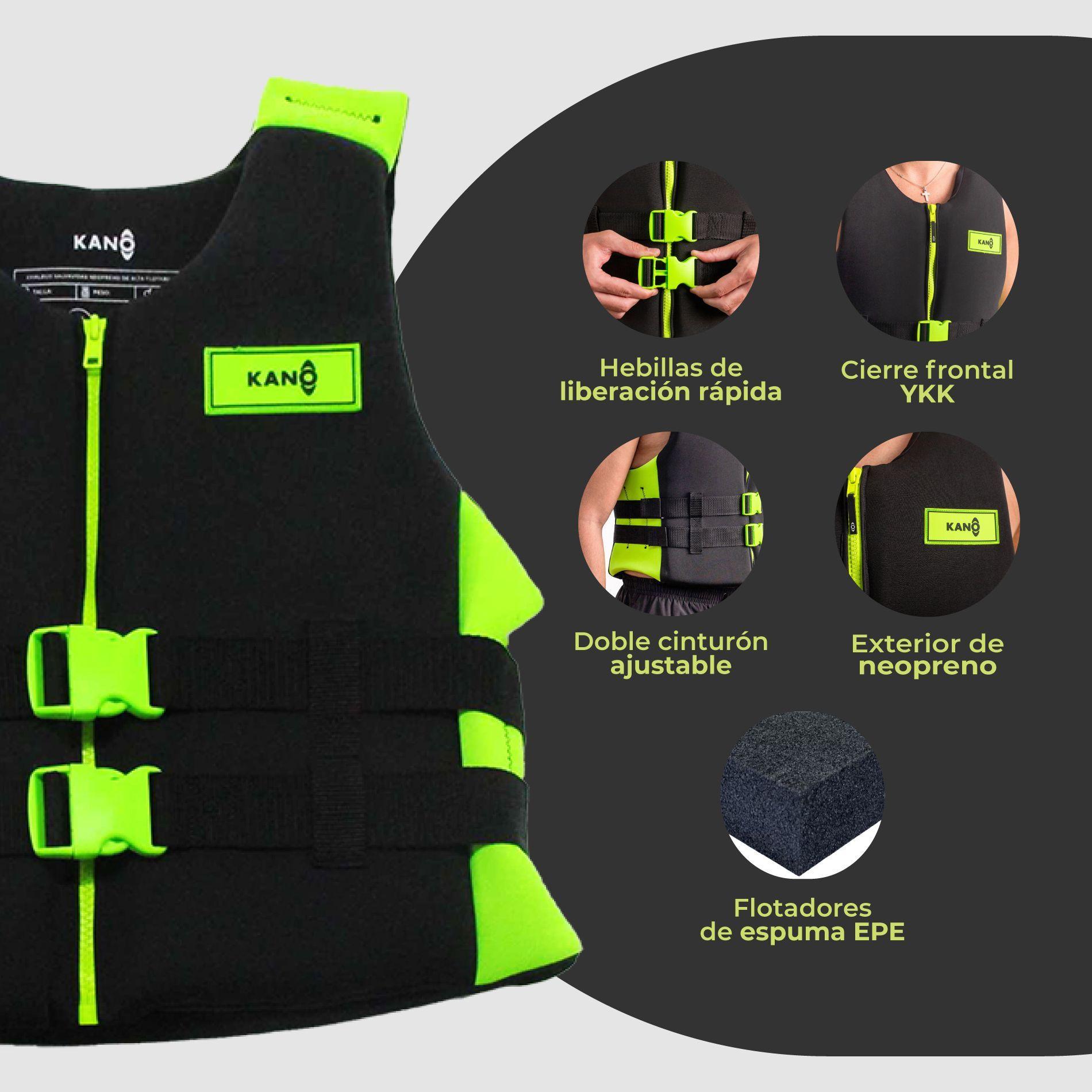 Chaleco Salvavidas de Neopreno Kano Con Cierre Negro-4