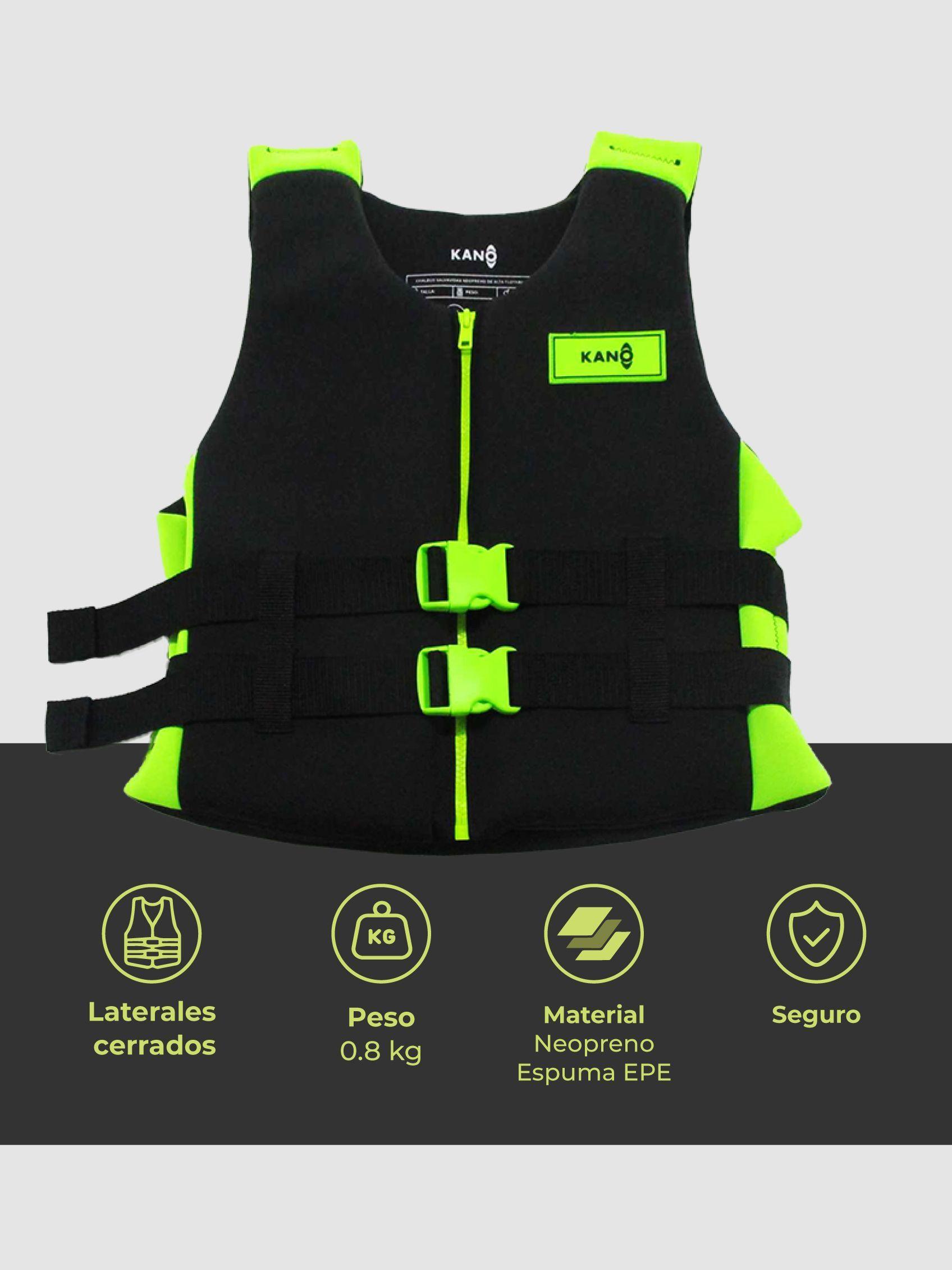 Chaleco de Flotación de Neopreno Kano Con Cierre Negro-3