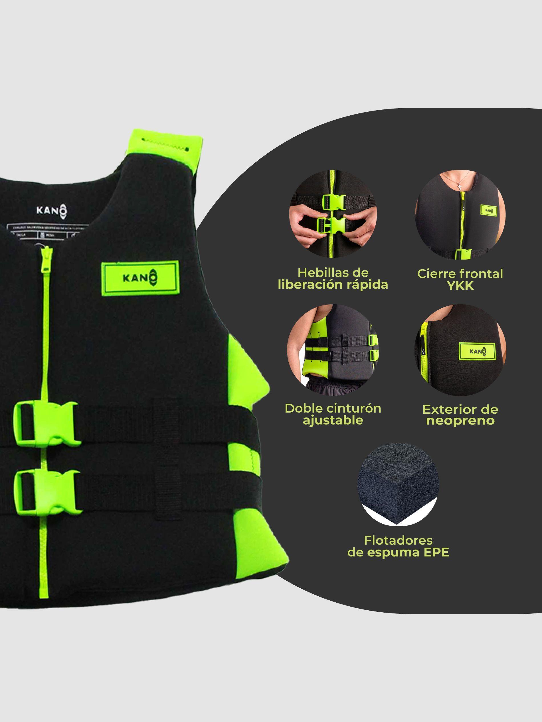 Chaleco de Flotación de Neopreno Kano Con Cierre Negro-4