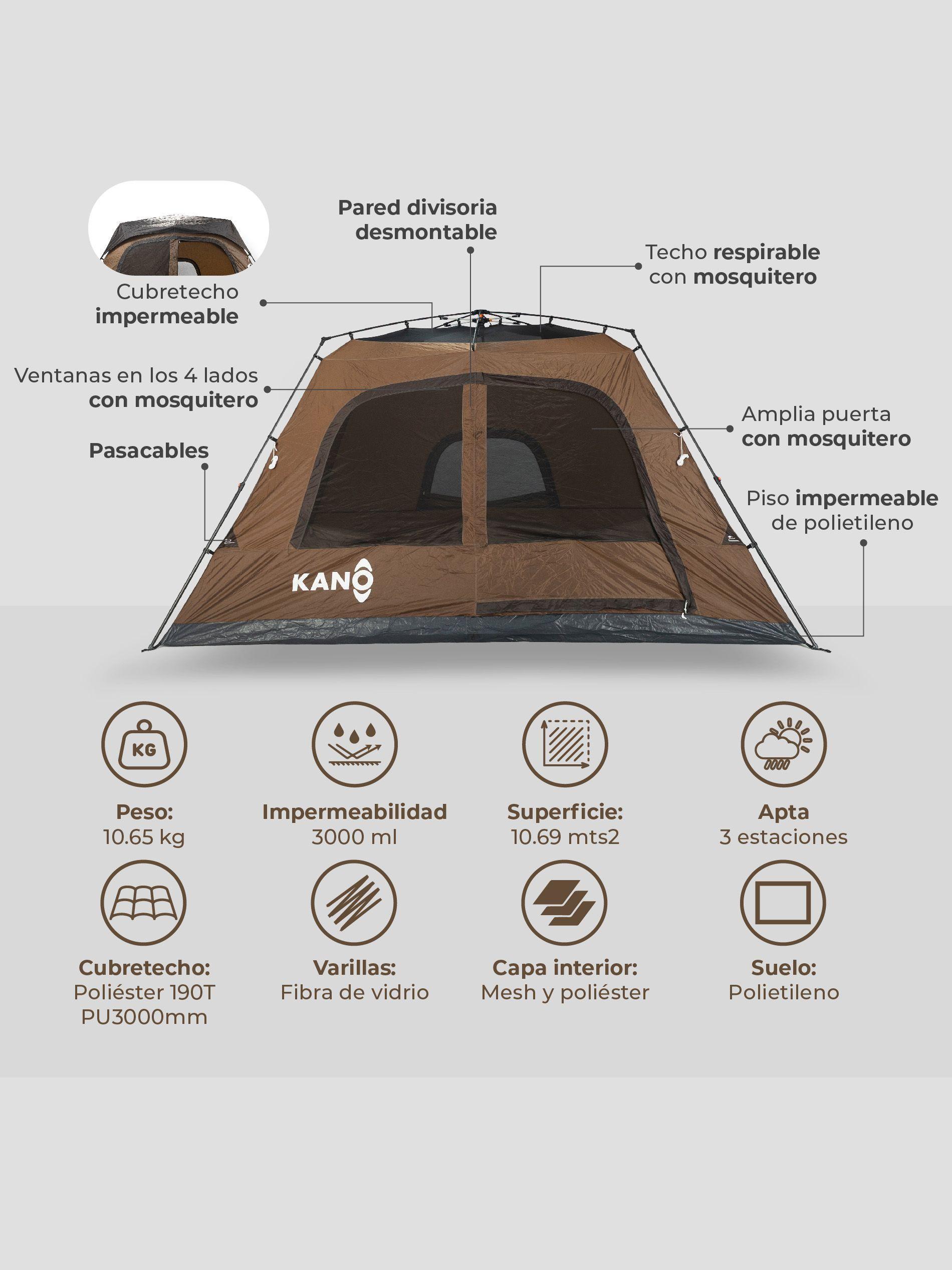 Carpa Colbun Kano Camping Automática 8 Personas Impermeable-6