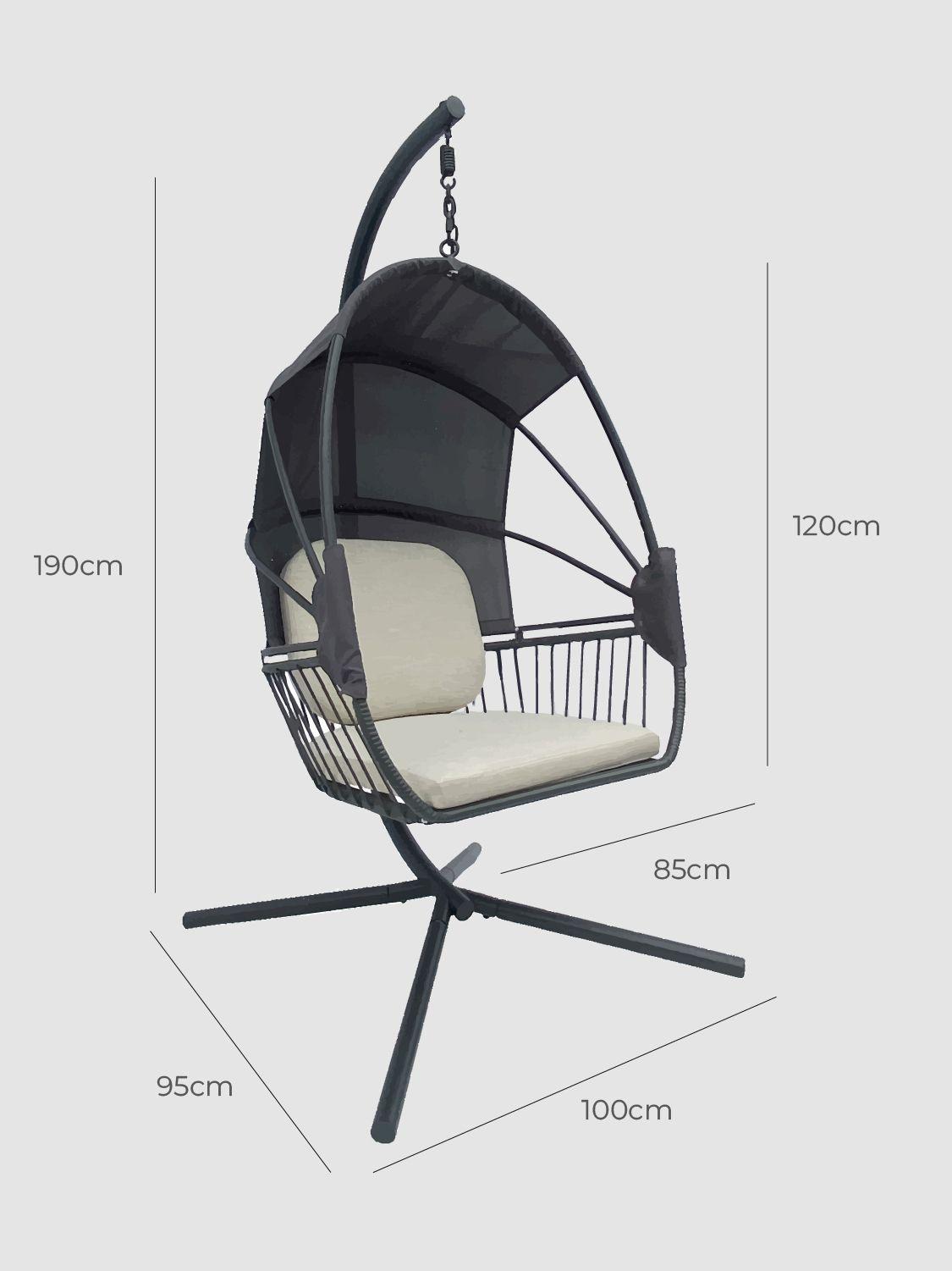 Silla Colgante Bali para Terraza con Base y Cojines-4